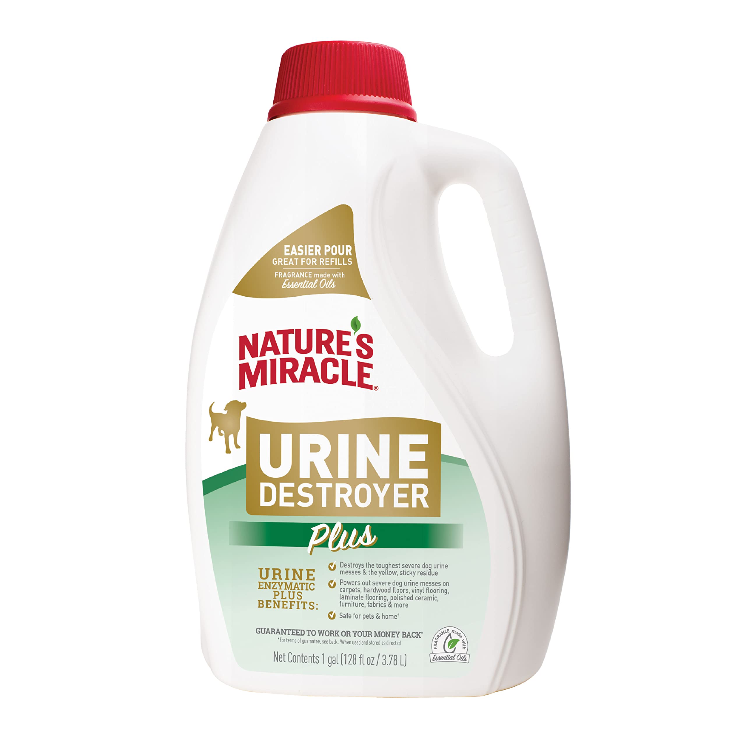 Nature's MiracleUrine Destroyer Plus Dog, 128 Ounce, Tough on Strong Dog Urine and The Yellow Sticky Residue