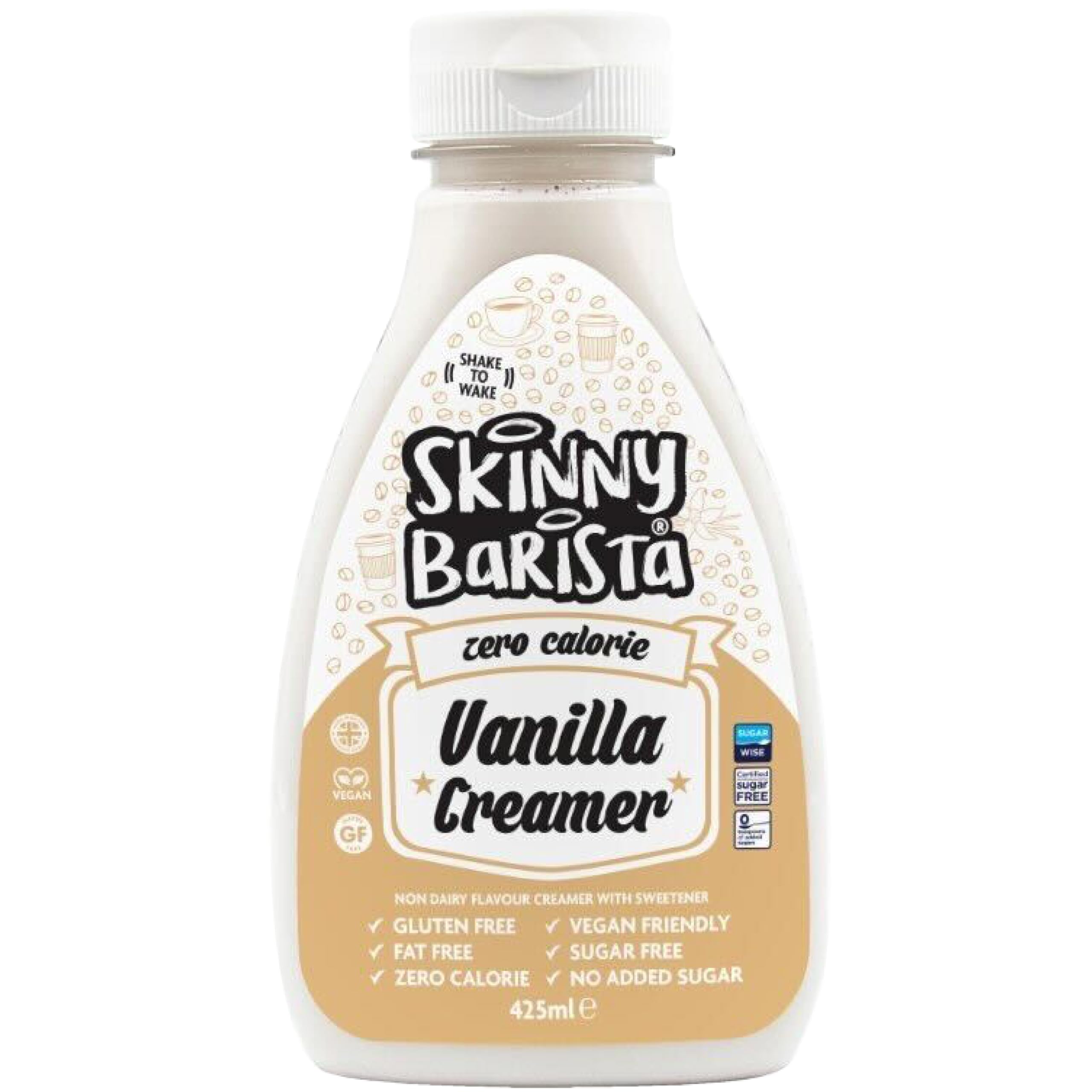 Skinny Food Co Vanilla Coffee Creamer 425ml - Liquid Coffee Creamer Non-Dairy, Vegan, Fat-Free - Skinny Creamer Sugar Free - For Coffee, Tea, Smoothies, Porridge