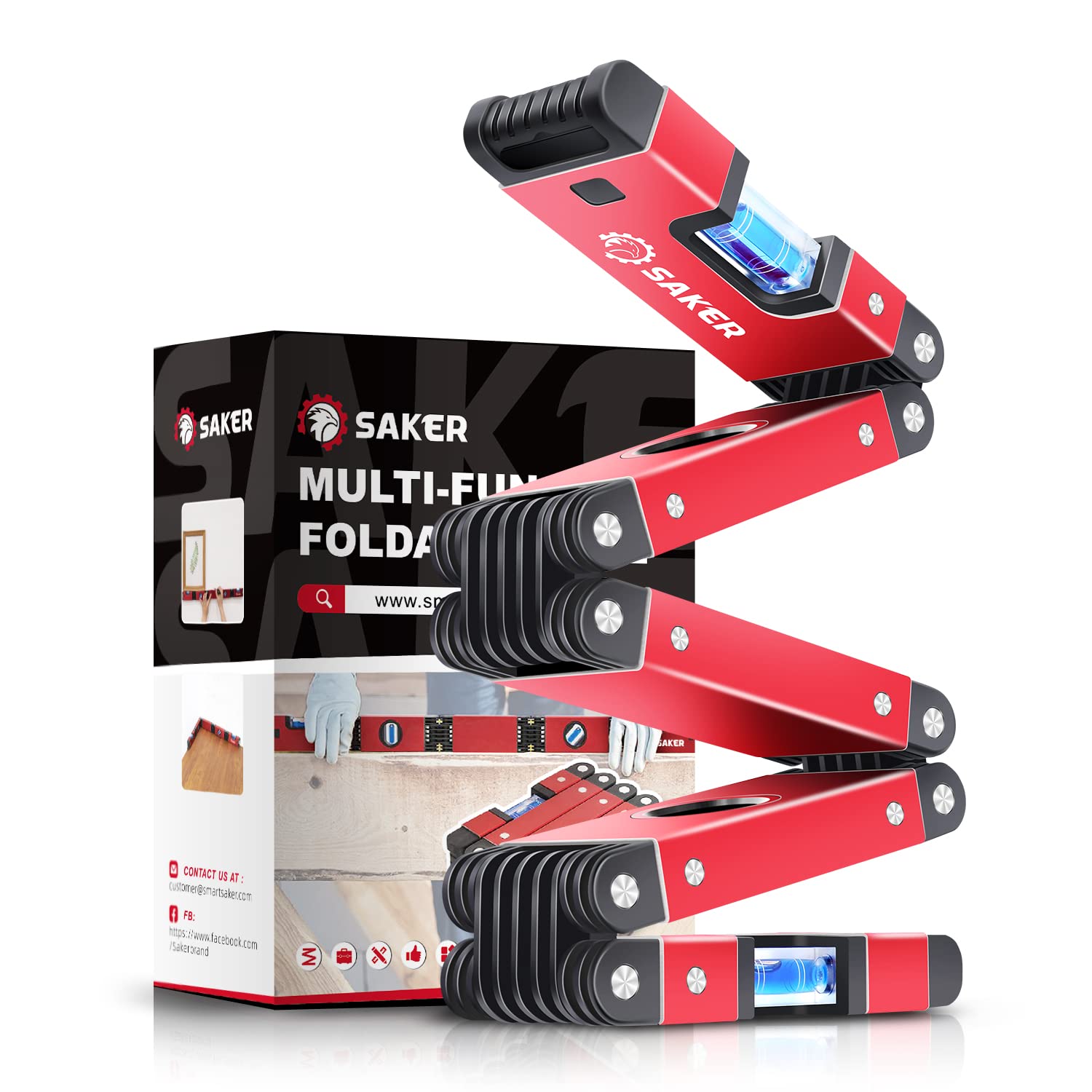 Saker Multi-function Foldable Level, 28-Inch Multi-Angle Measurement Woodworking Tools,Precise Leveling In Any Position,Save Your Precious Time