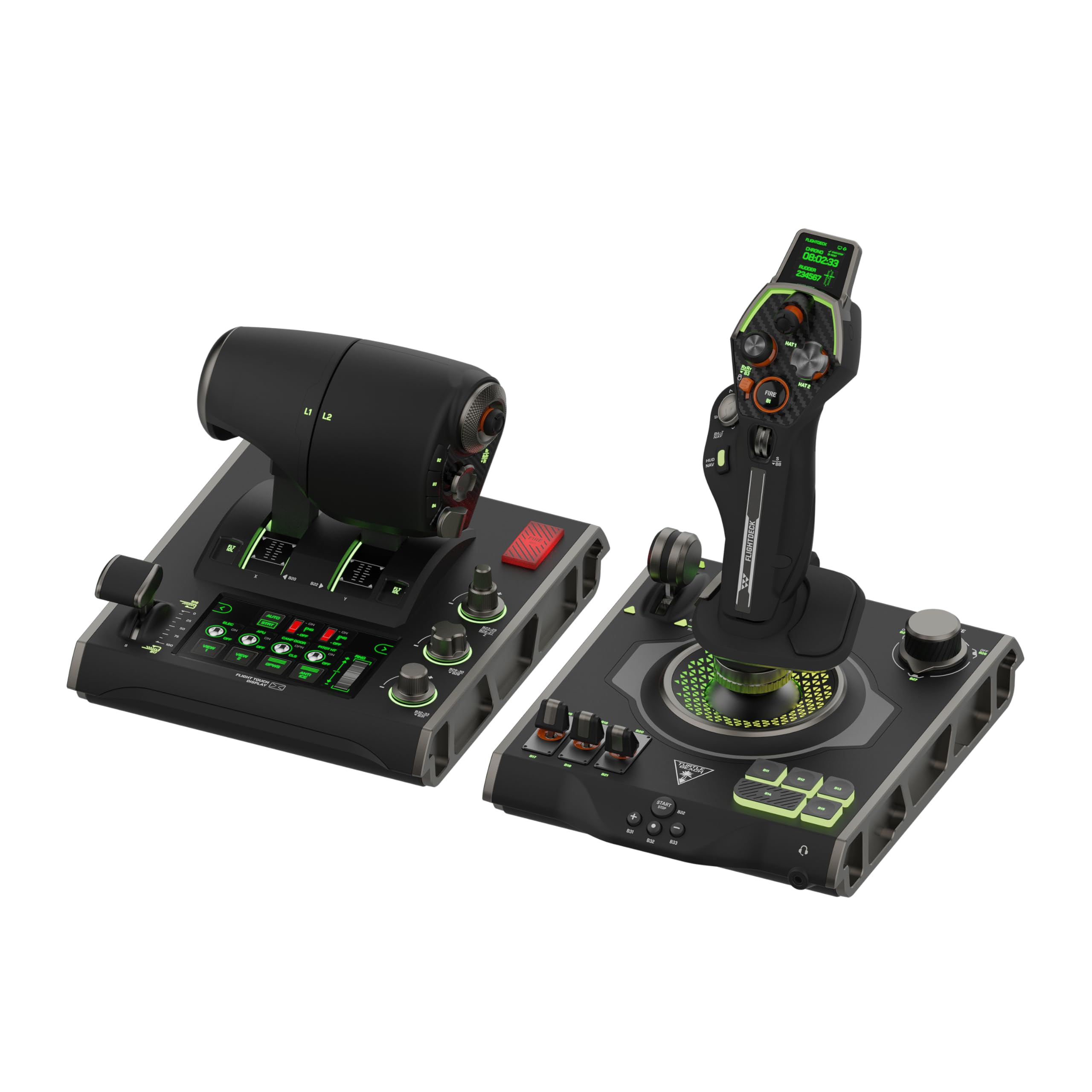 Turtle Beach VelocityOne Flightdeck - Universal HOTAS Simulation Joystick & Throttle with Touch Display, Stick Mounted HUD and Contactless Sensors for Air and Space Combat on Windows 10 & 11