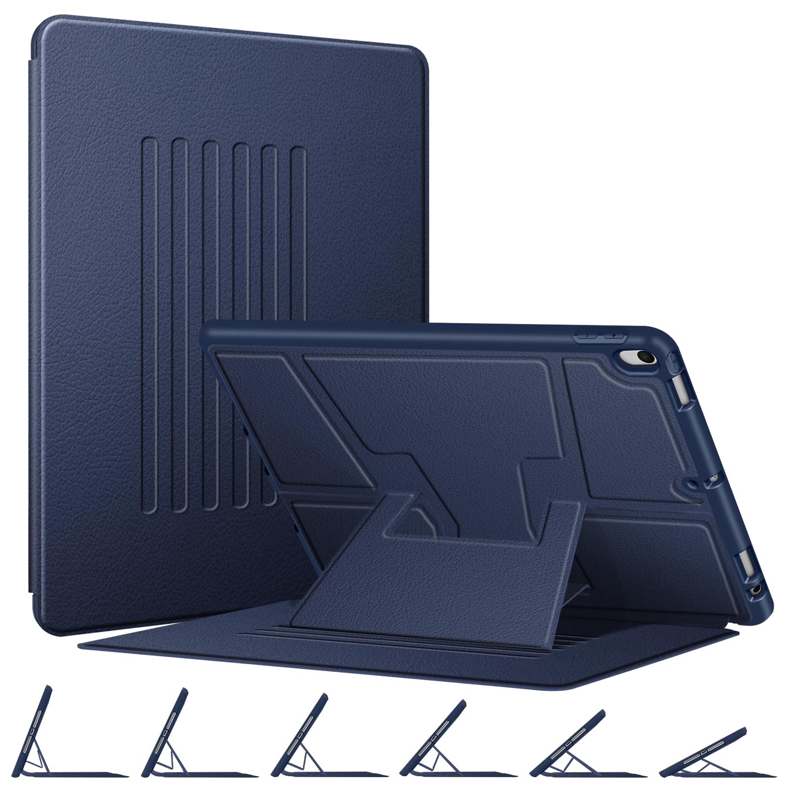 Fintie Magnetic Stand Case for iPad Air 10.5" (3rd Generation) 2019 / iPad Pro 10.5" 2017, Multi-Angle Viewing Rugged Soft TPU Back Cover with Pencil Holder, Auto Wake/Sleep (Navy)