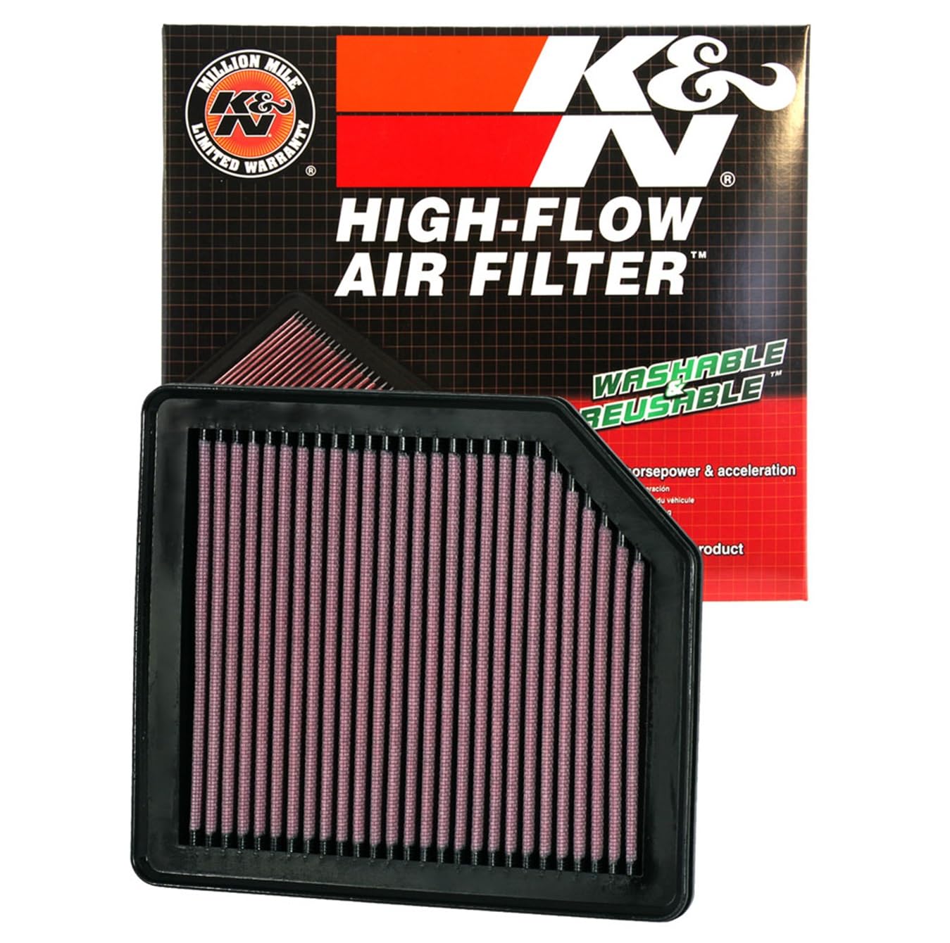 K&N Engine Air Filter: Reusable, Clean Every 75,000 Miles, Washable, Premium, Replacement Car Air Filter: Compatible with 2005-2014 Honda (Stream, Civic, Civic GX, Civic VIII, Crossroad, FR-V) 33-2342