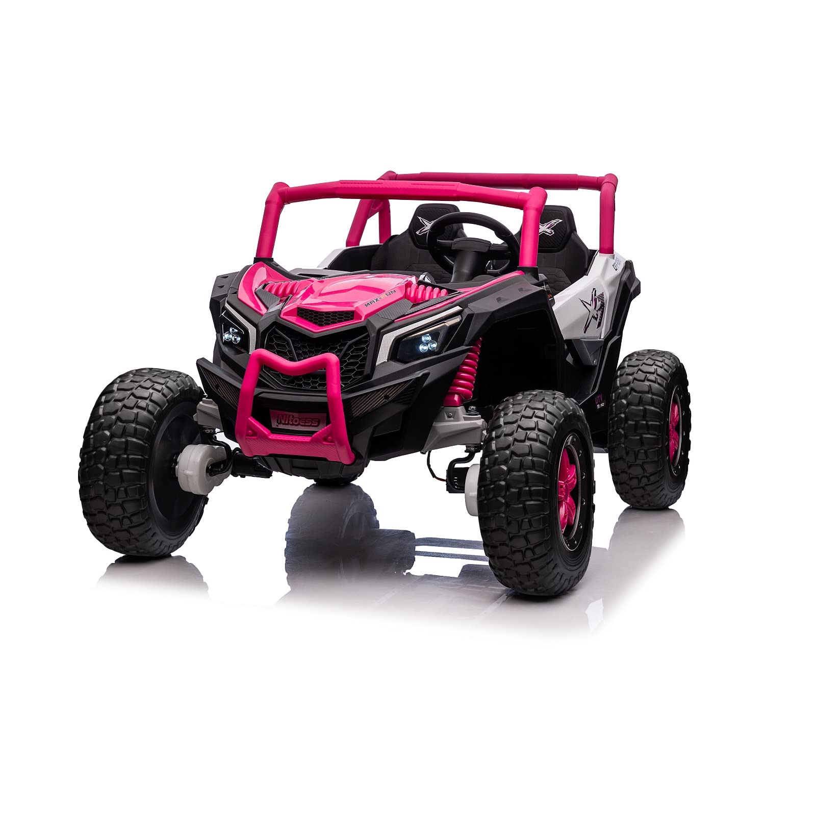 FINITO XXXL 24V Ride on UTV 2 Seater Ride On Buggy Power 2/4WD with Remote Control for 3+ Years Kids Electric Car Ride On Car with Powered Electric Vehicle Toy (Pink