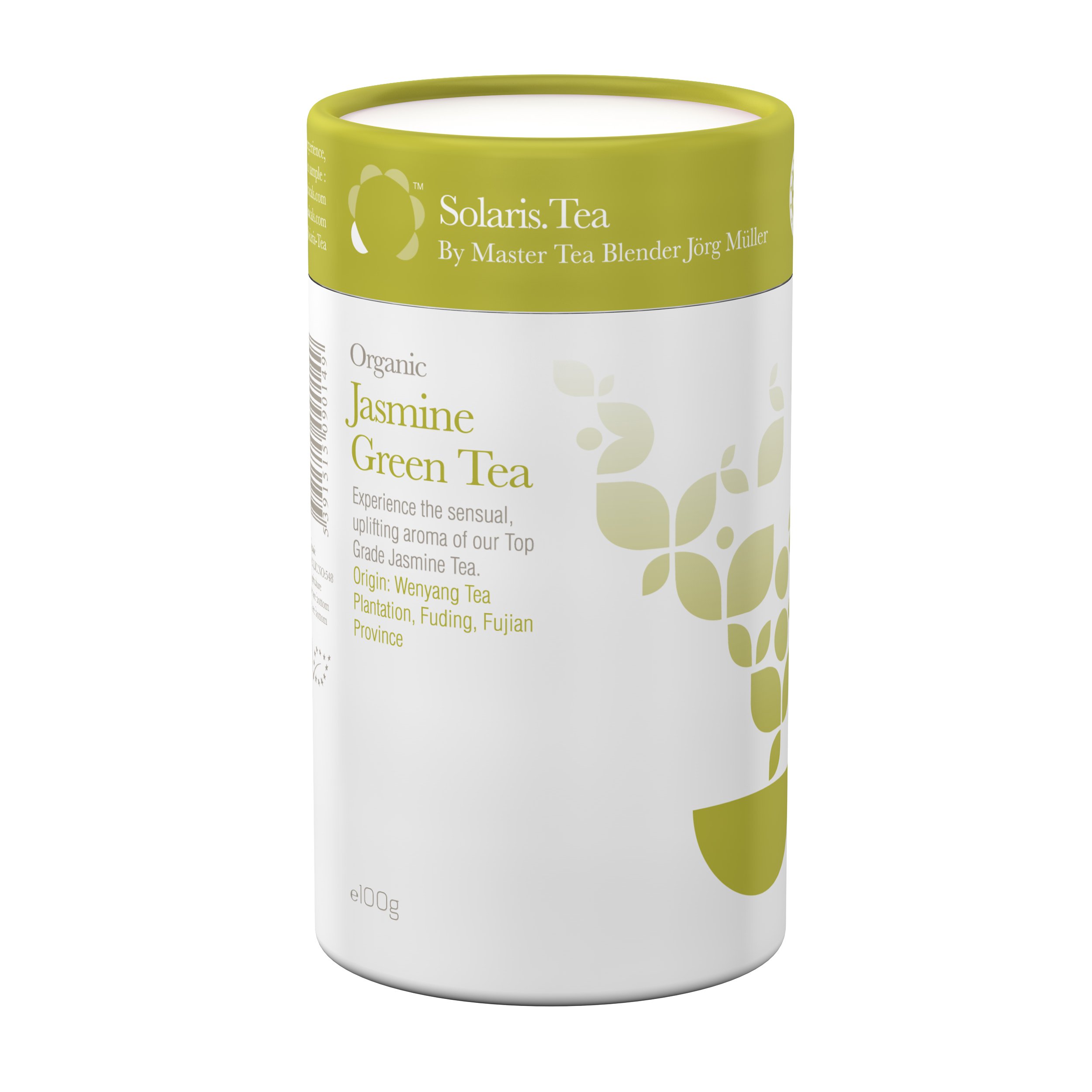 Solaris Tea Jasmine Green Tea, Organic Loose Leaf, 100g