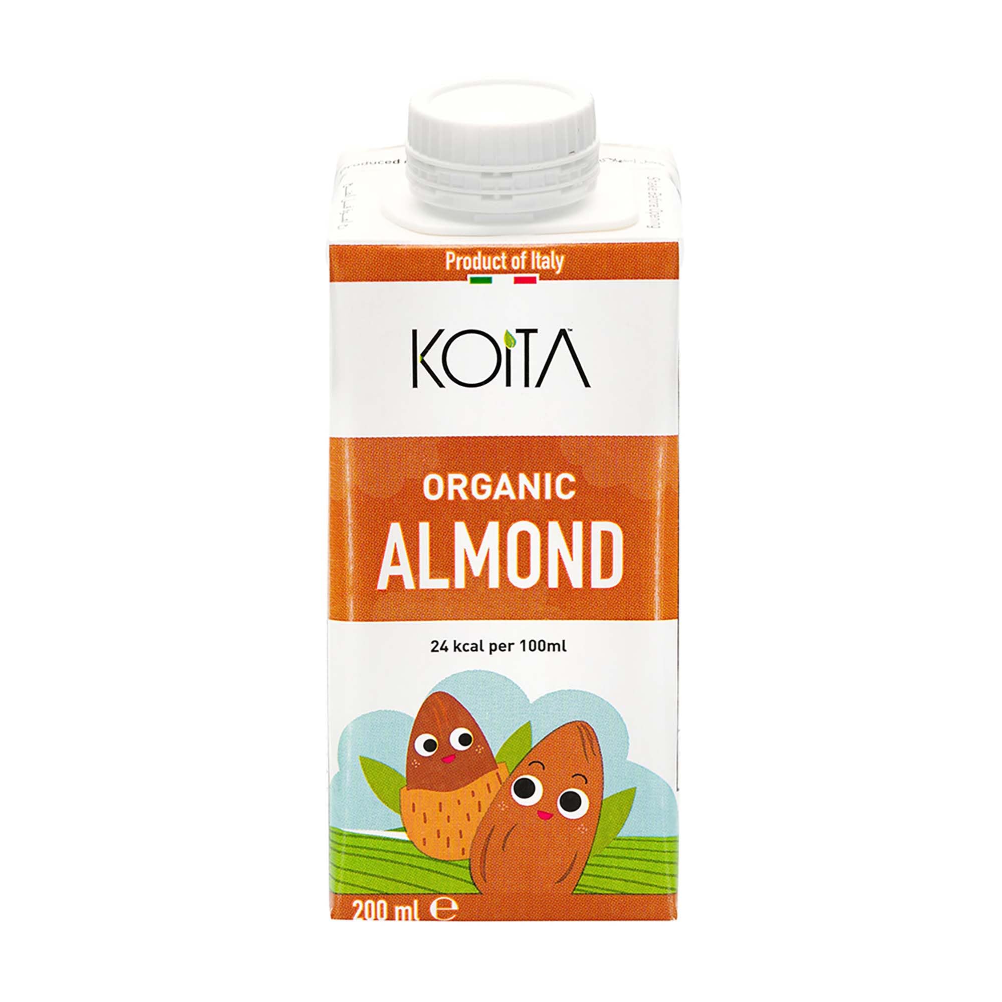 Koita Organic Almond Milk (200ml) - Plant-Based, Vegan, Non GMO, Shelf Stable, Nut Milk, Made in Italy, EU Certified Organic