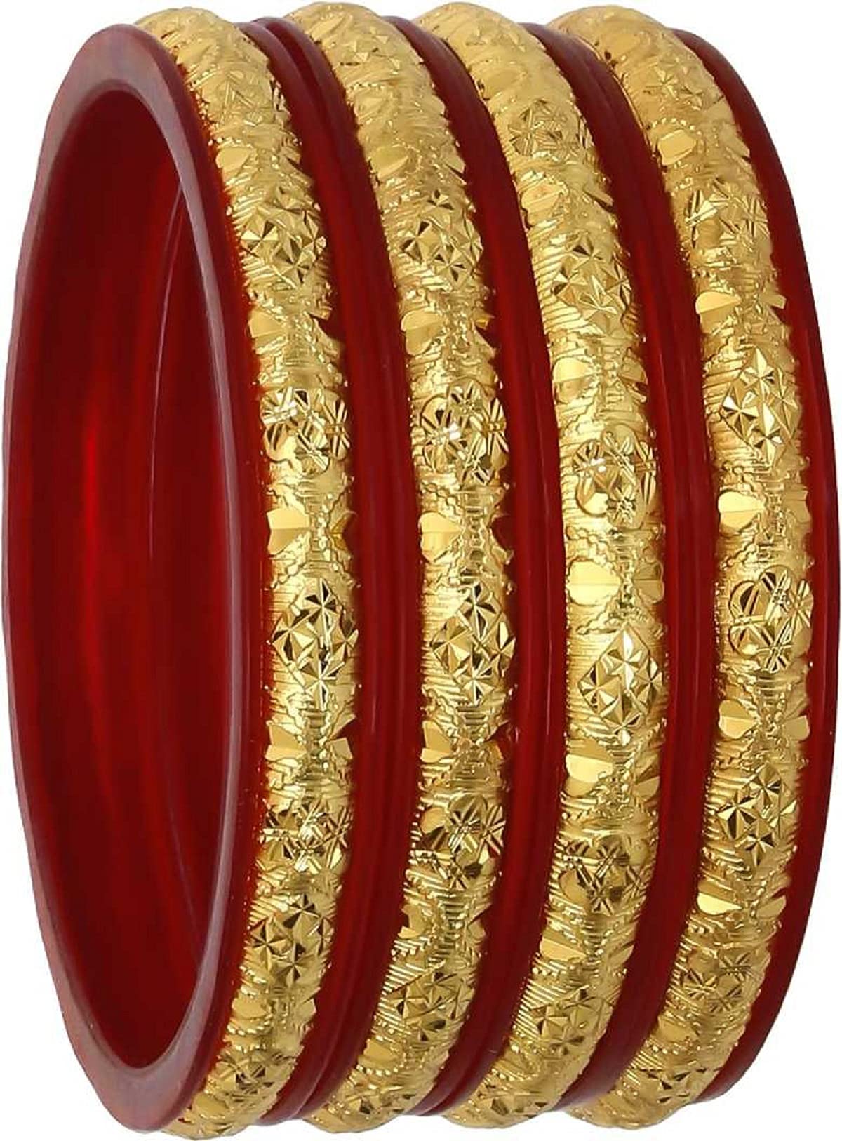 CIJ Nx Chintamani Plastic Gold-plated Bangle Set