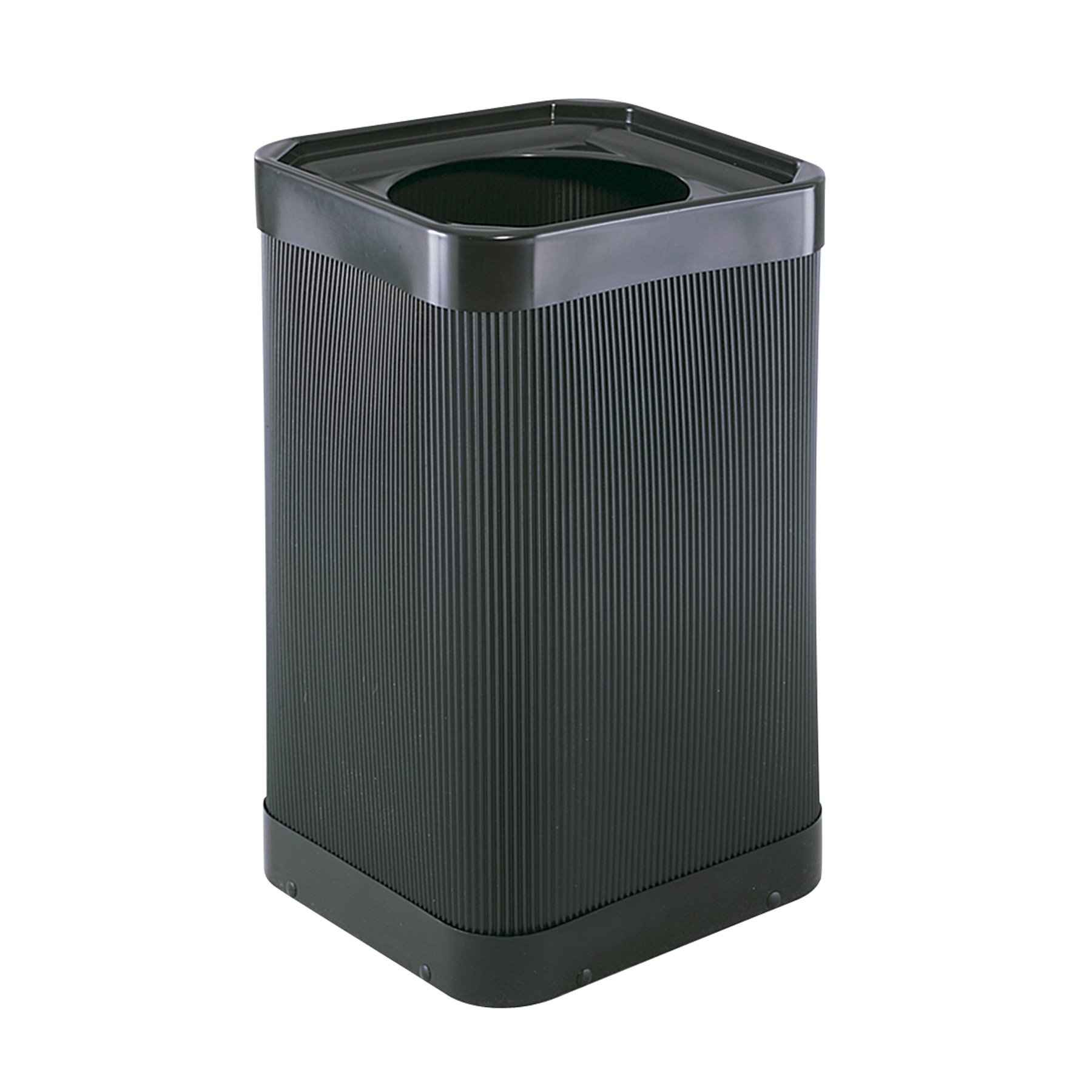 Safco At-Your-Disposal 38-Gallon Impact & Water Resistant Trash Can, Black Modern Waste Collection for Offices, Break Rooms & More