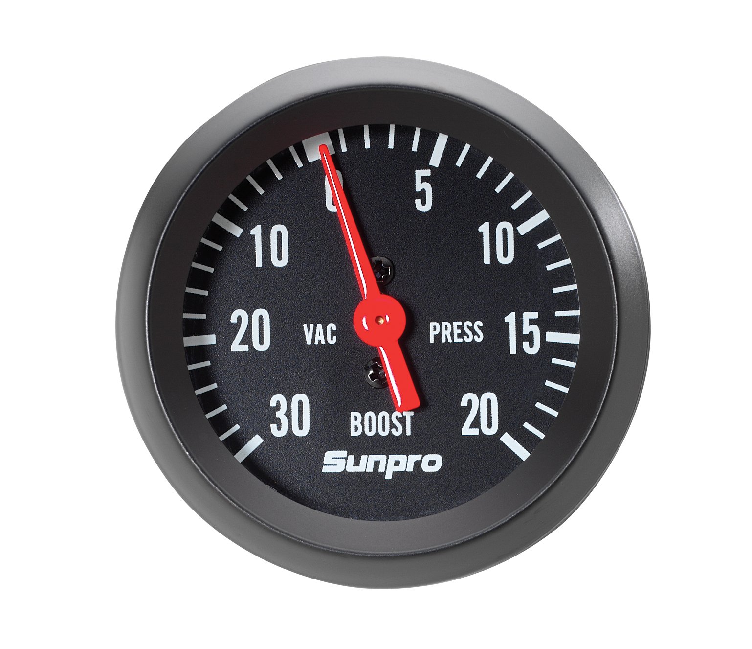 Sunpro CP8213 StyleLine Mechanical Vacuum/Boost Gauge - Black Dial