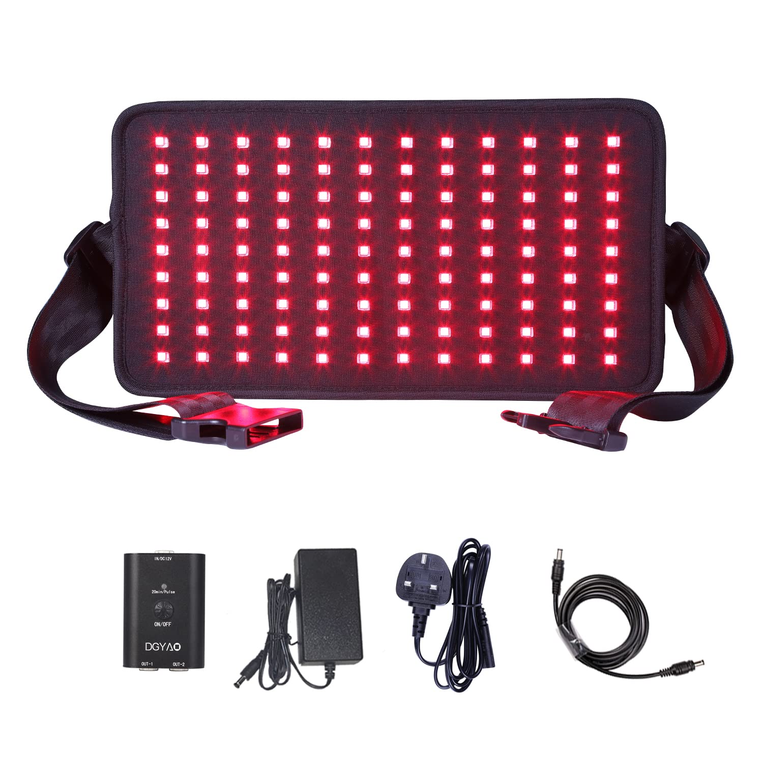 DGYAO Infrared Red Light Therapy Device 10 Hz Home Use Waist Belt 216 pcs 660 nm 108 pcs 880 nm Beads Pain Relief Multifunction Pad