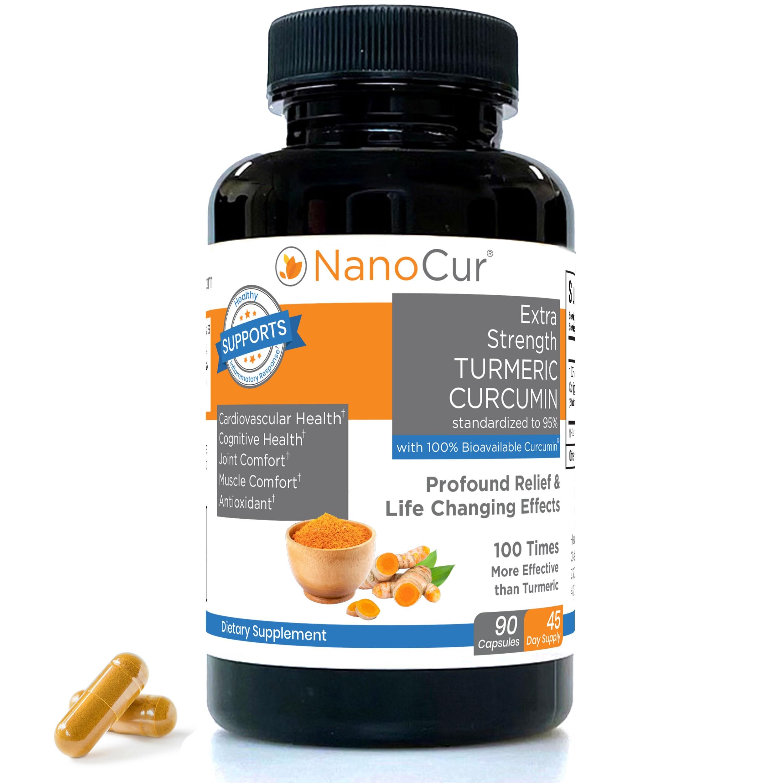 Turmeric Curcumin - 100x More Active Than Turmeric, 170% More Active Than Curcumin + Black Pepper Extract. Joint Support, Relief, and Energy You’ll Feel. Organic Curcumin/Plant-Based Carrier.