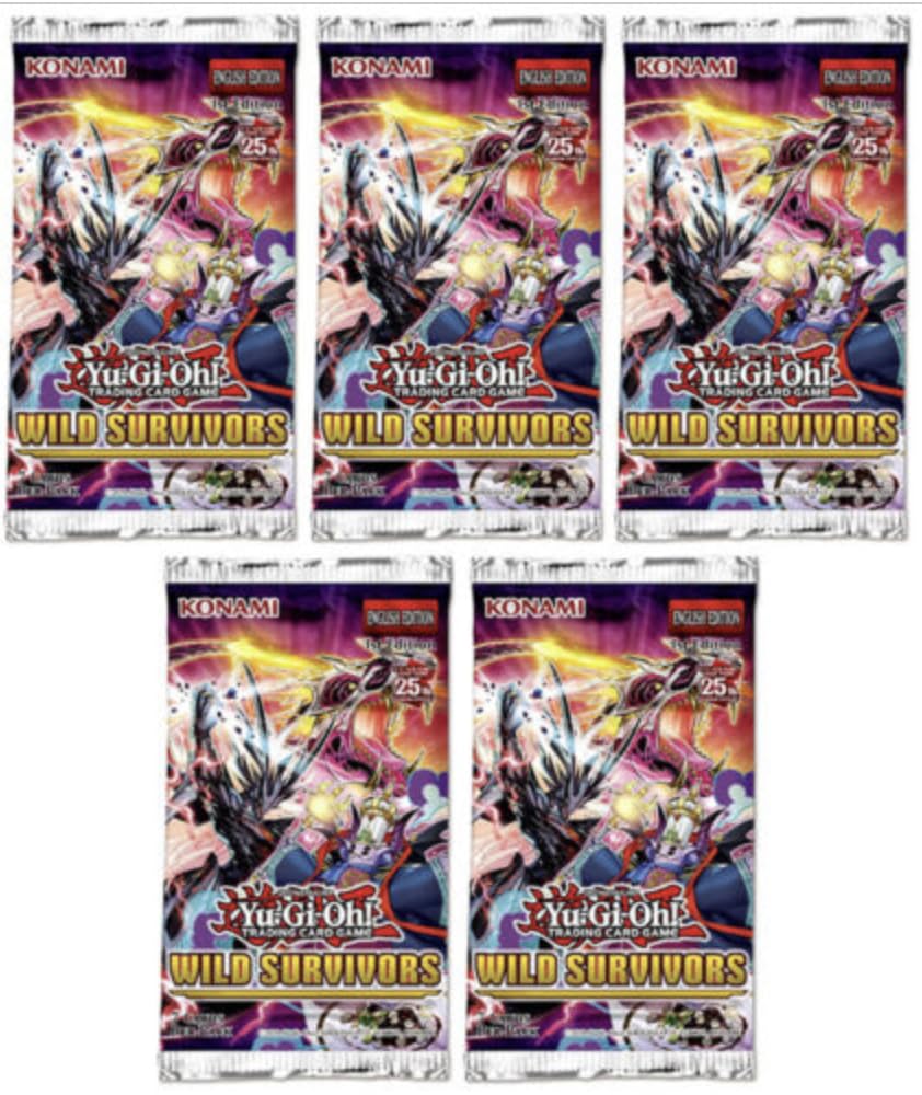 Yugioh! 5X Wild Survivors Booster Pack - Factory Sealed - 25th Anniversary