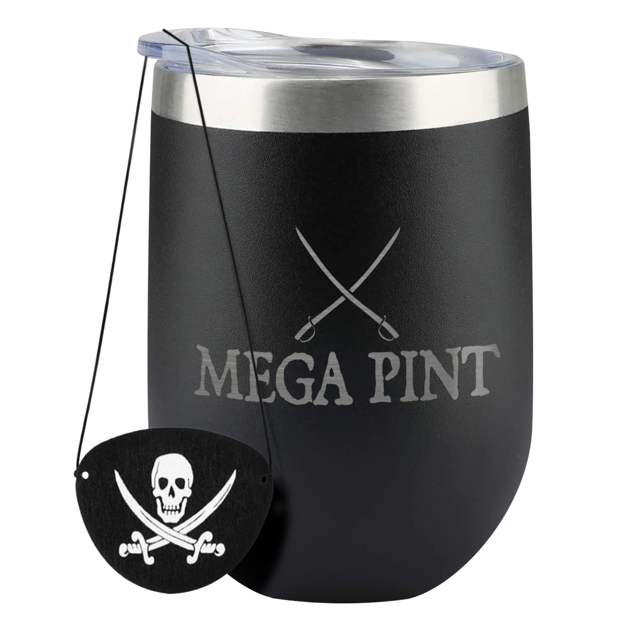 Momstir MEGA PINT Cup - 12oz Stainless Steel Wine and Beer Tumbler - Johnny Depp Mug for Captain Jack Sparrow Fans - Ideal Gift for Men - Birthdays & Other Special Occasions