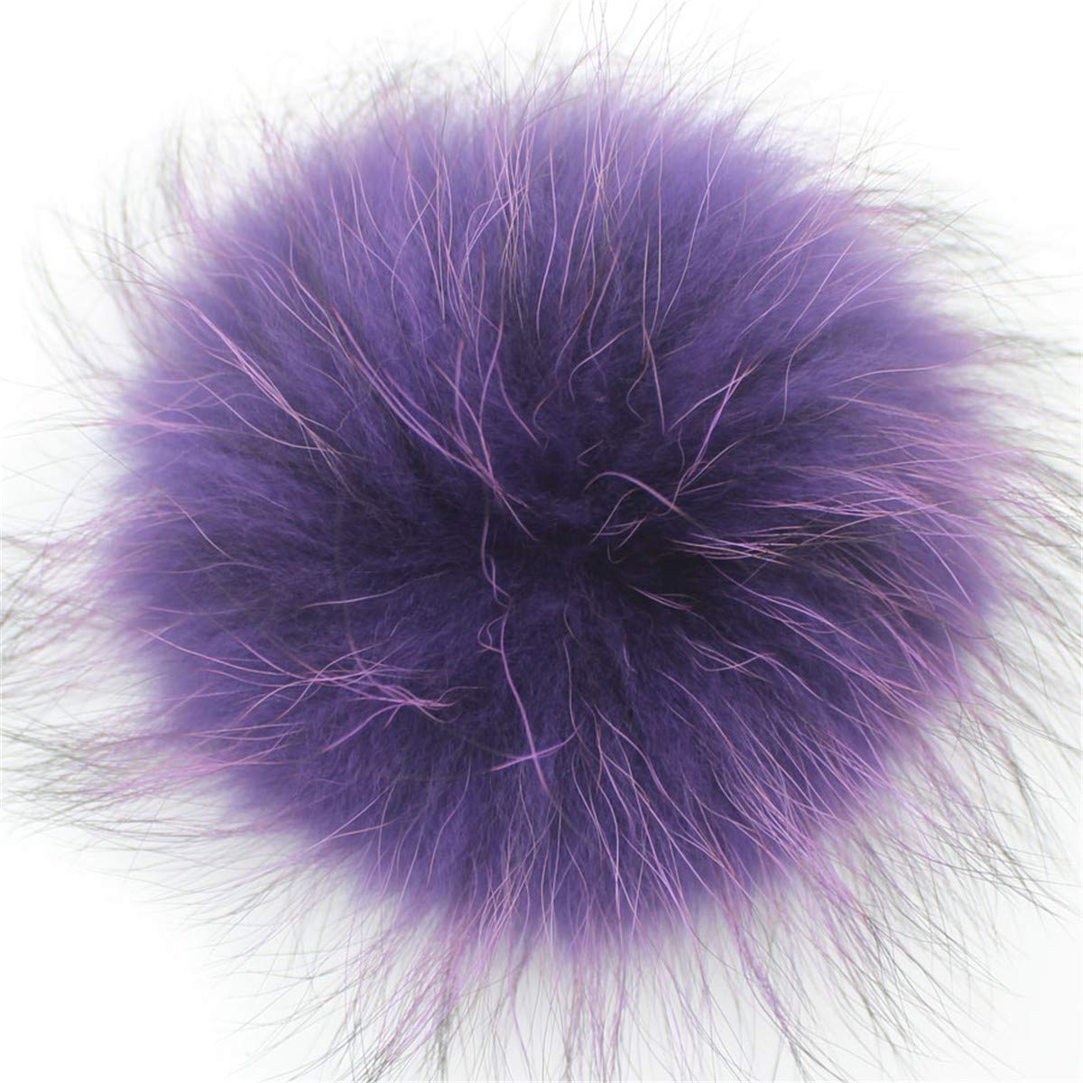 ECYC Ltd 5.9" Large Faux Fur Pompom Ball Detachable Soft Fluffy Faux Fur Pom Pom Balls with Snap Button Knitting Accessories for DIY Craft Hats Scarves Gloves Bags Keychains Charms, Purple