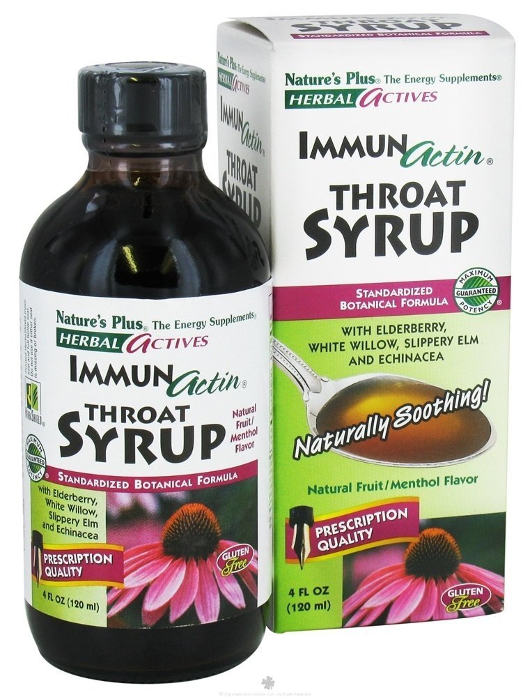 Nature's Plus Herbal Actives Immun Actin Throat Syrup 4 Oz