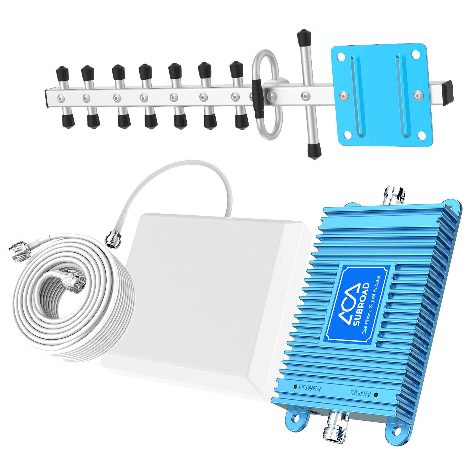 Cell Phone Signal Booster for Home and Office - Band 66/4 (1700/2100Mhz) 5G Mobile Cellular Repeater Boosts 5G 4G Data and Volte for Multiple Users Up to 4,500Sq Ft. with High Gain Panel/Yagi Antenna