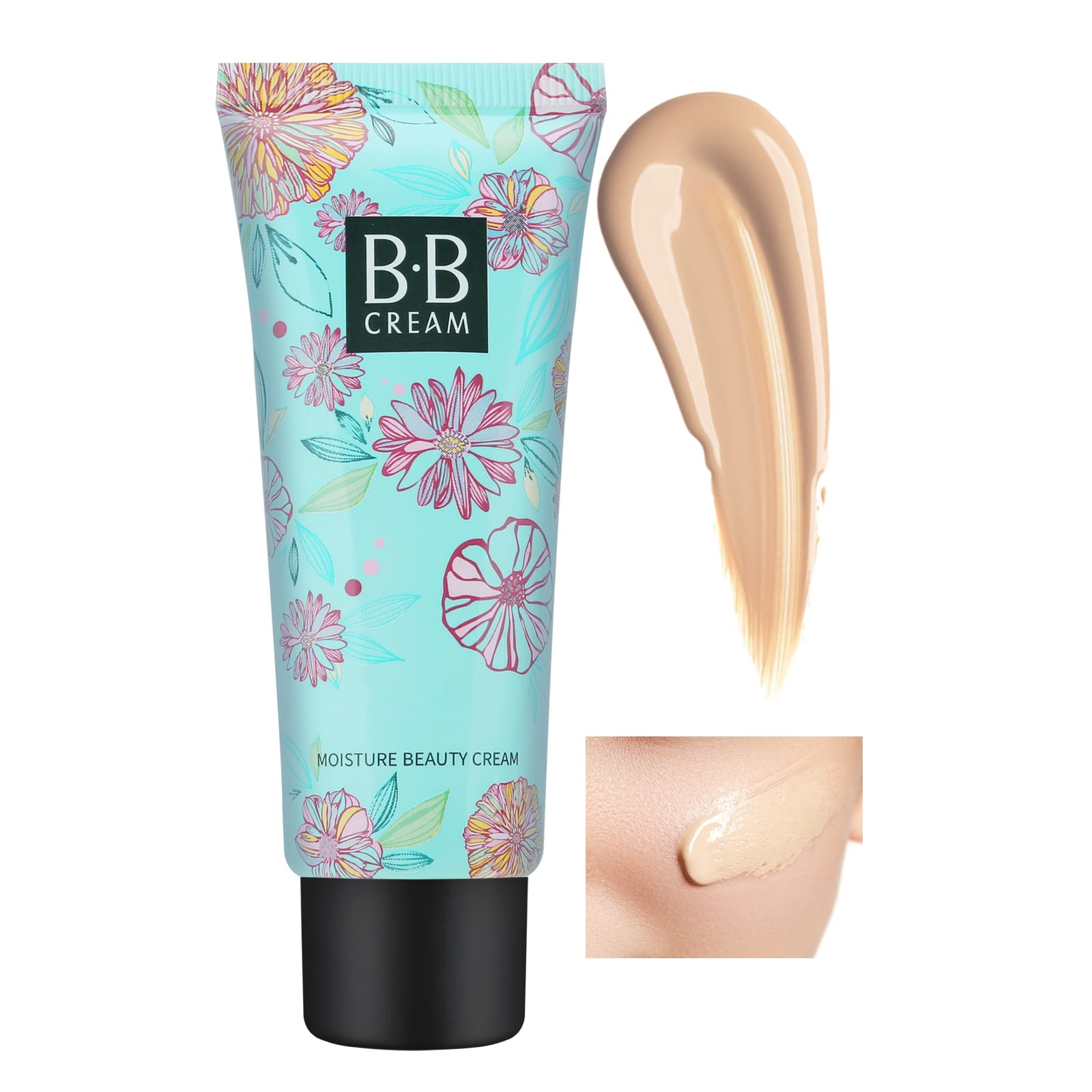 Boobeen Glow BB Cream, Color Correcting Cream, Foundation&Concealer Makeup Full Coverage Tinted Moisturizer Hydrating BB Cream for Oily Skin, Smooths&Evens Skin Tone