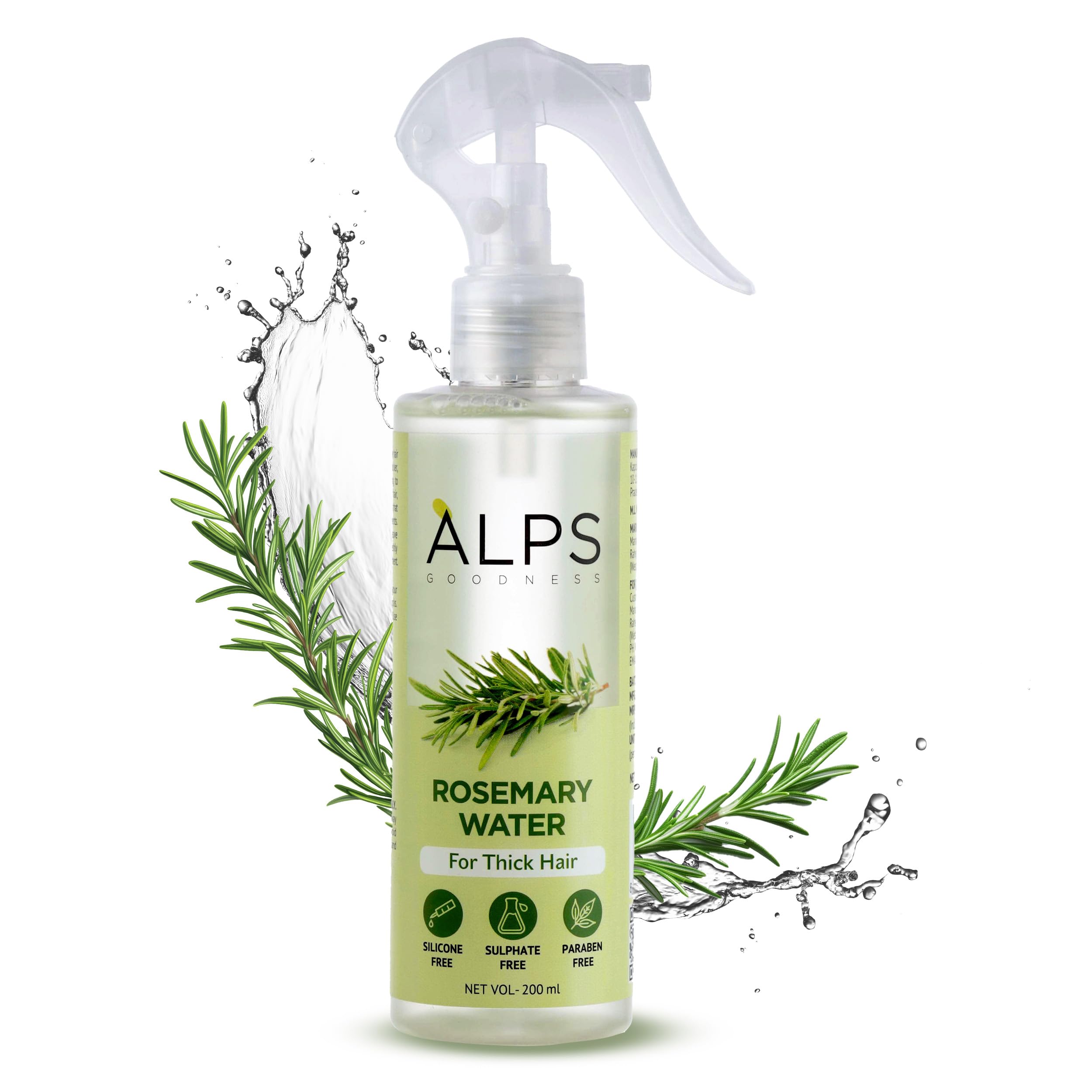 Alps Goodness Rosemary Water Spray For Hair Growth (200 ml) | Hair Spray for Regrowth | Rosemary Hair Mist | Adds Shine | Helps Reduce Hairfall | Strengthens Hair | Suitable For All Hair Types