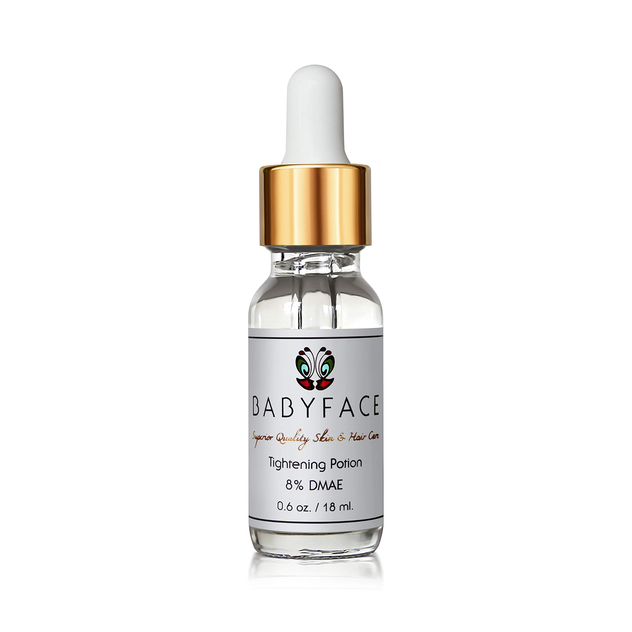 Babyface Instant Tightening Serum - Extra Strength 8% DMAE for Maximum Tightening, Pore Refining, Face Firming, Anti-Aging. Lifts, Smoothes, Resurfaces Dull Skin (0.6 oz)