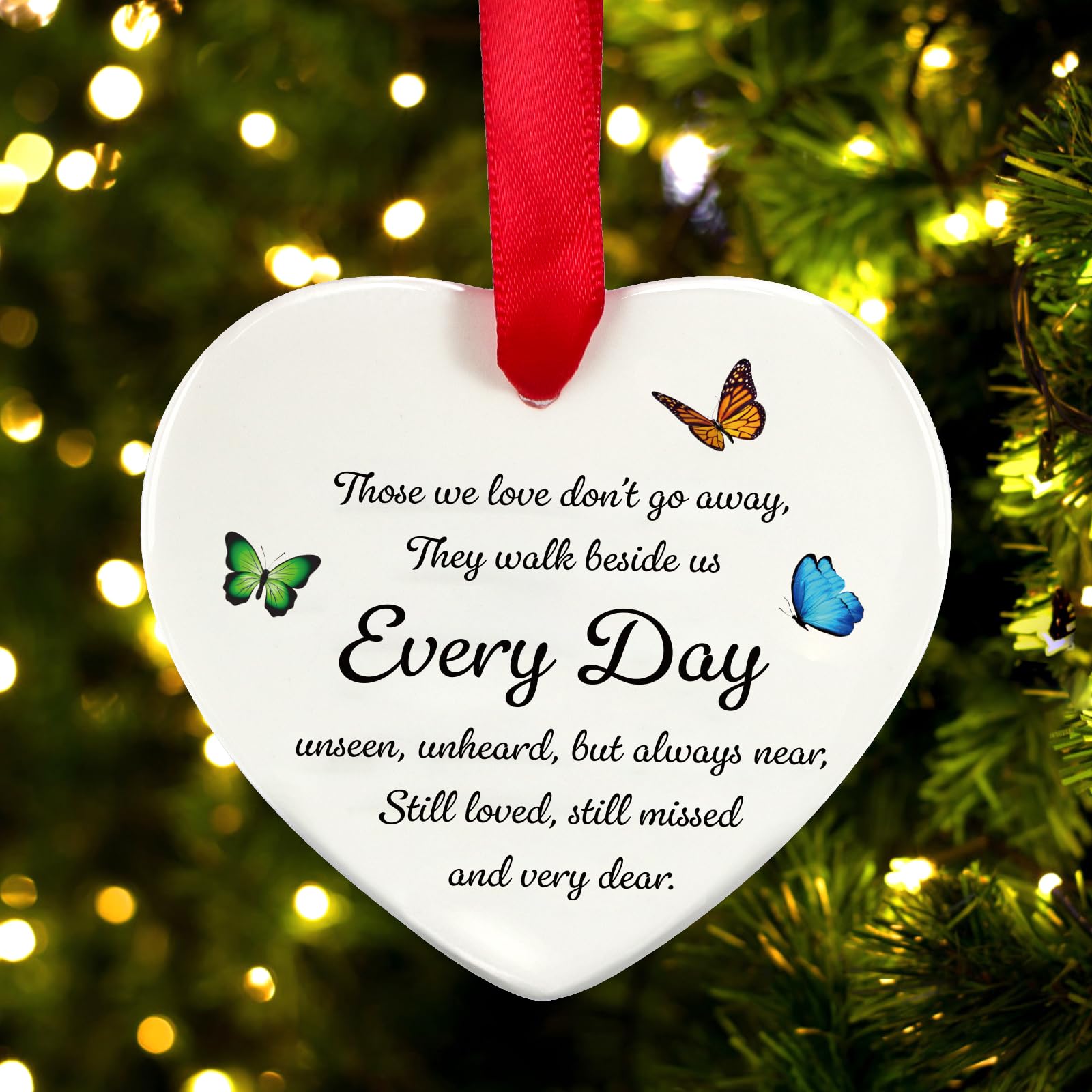 COLOFALLA Bereavement Gifts Hanging Memorial Gift Sympathy Gift Christmas Tree Decoration Memorial Plaques Loss of Mum Dad Husband Grandpa Grandma Those We Love Don't Go Away