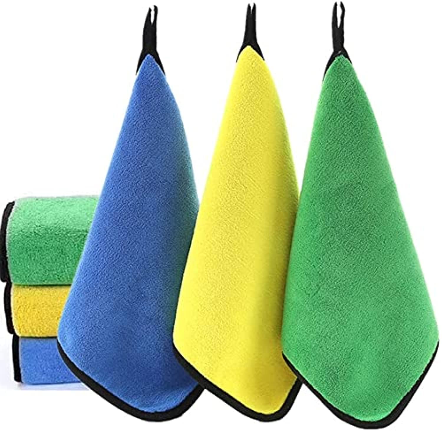 ShowayMicrofiber Cleaning Cloths 3 Pieces Mix Color, Multi Color, 1111