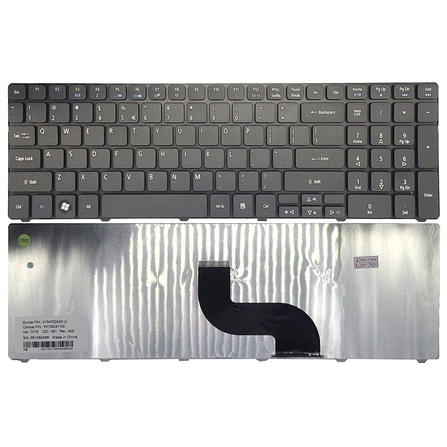 Replacement Laptop Keyboard for Gateway KB.I170A.098 US Layout