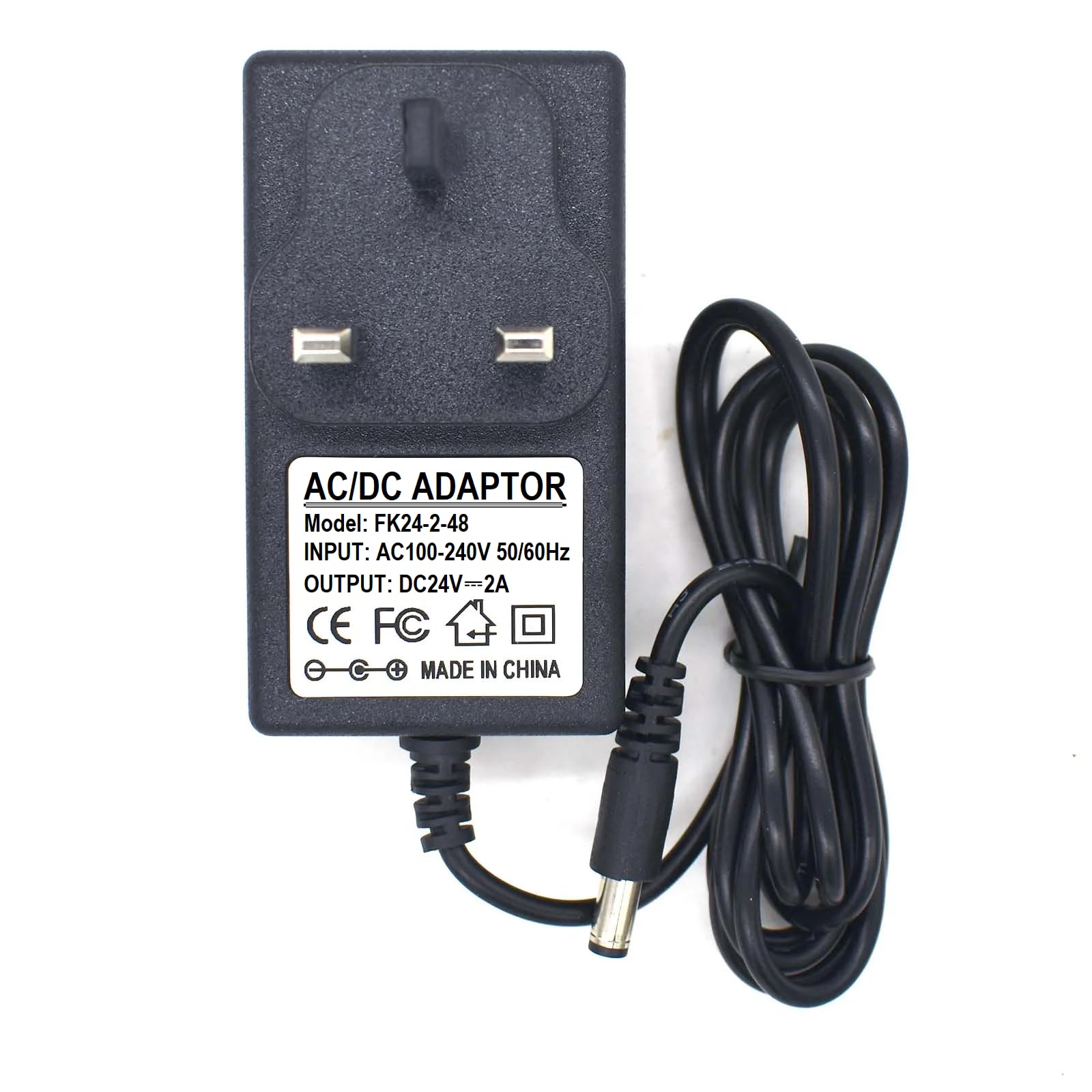 24V 2A DC Power Supply Adapter AC 100V~240V to DC 24 Volt 2Amp 48W Adapter 5.5x2.5mm (2.1mm compatible) Plug for LED Strip Light LED Driver CCTV Security System LCD Monitor, Toys