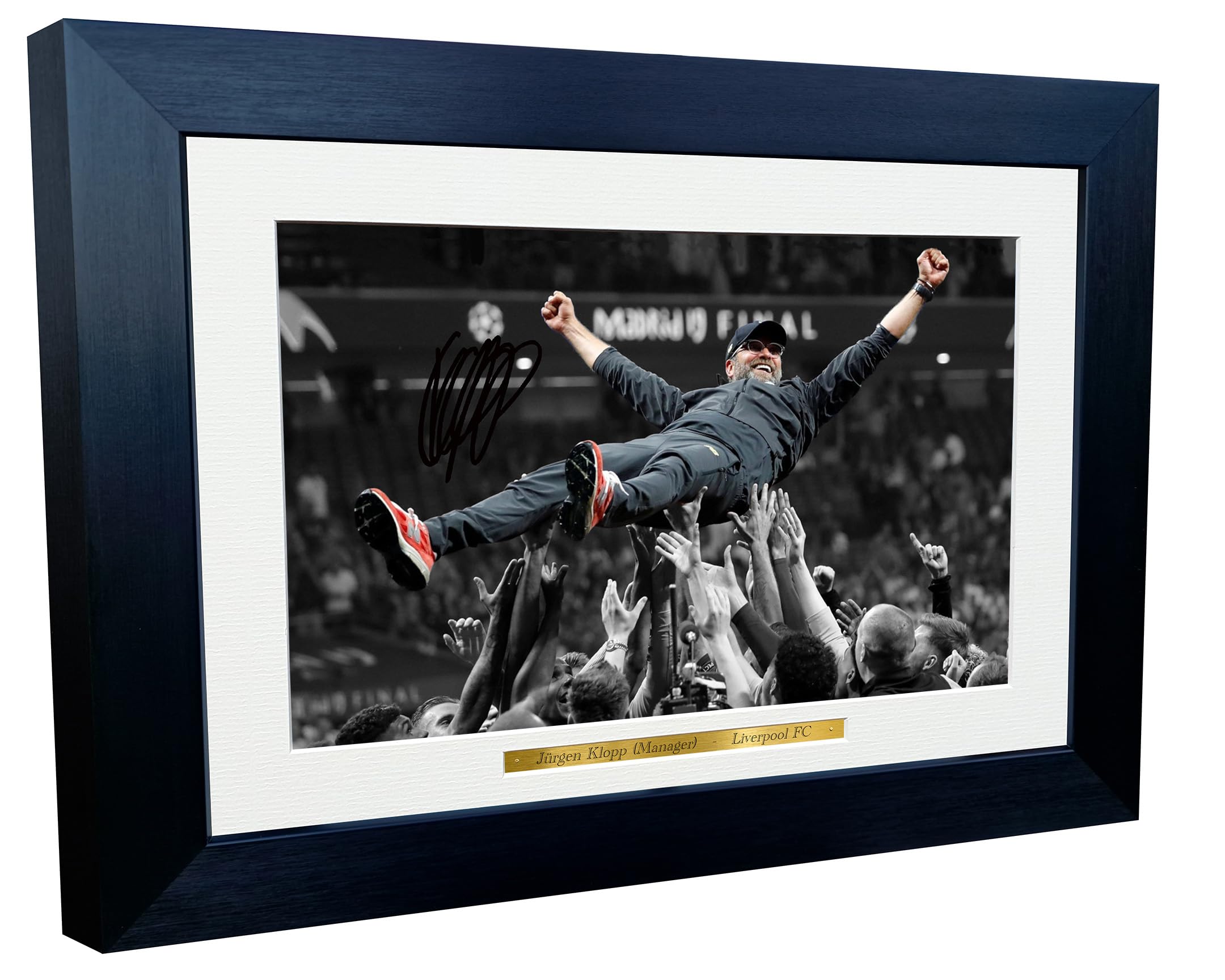 Kitbags & Lockers 2019 CHAMPIONS LEAGUE WIN 12x8 A4 Signed Liverpool FC Jurgen Klopp Autographed Photo Photograph Picture Frame Soccer Gift