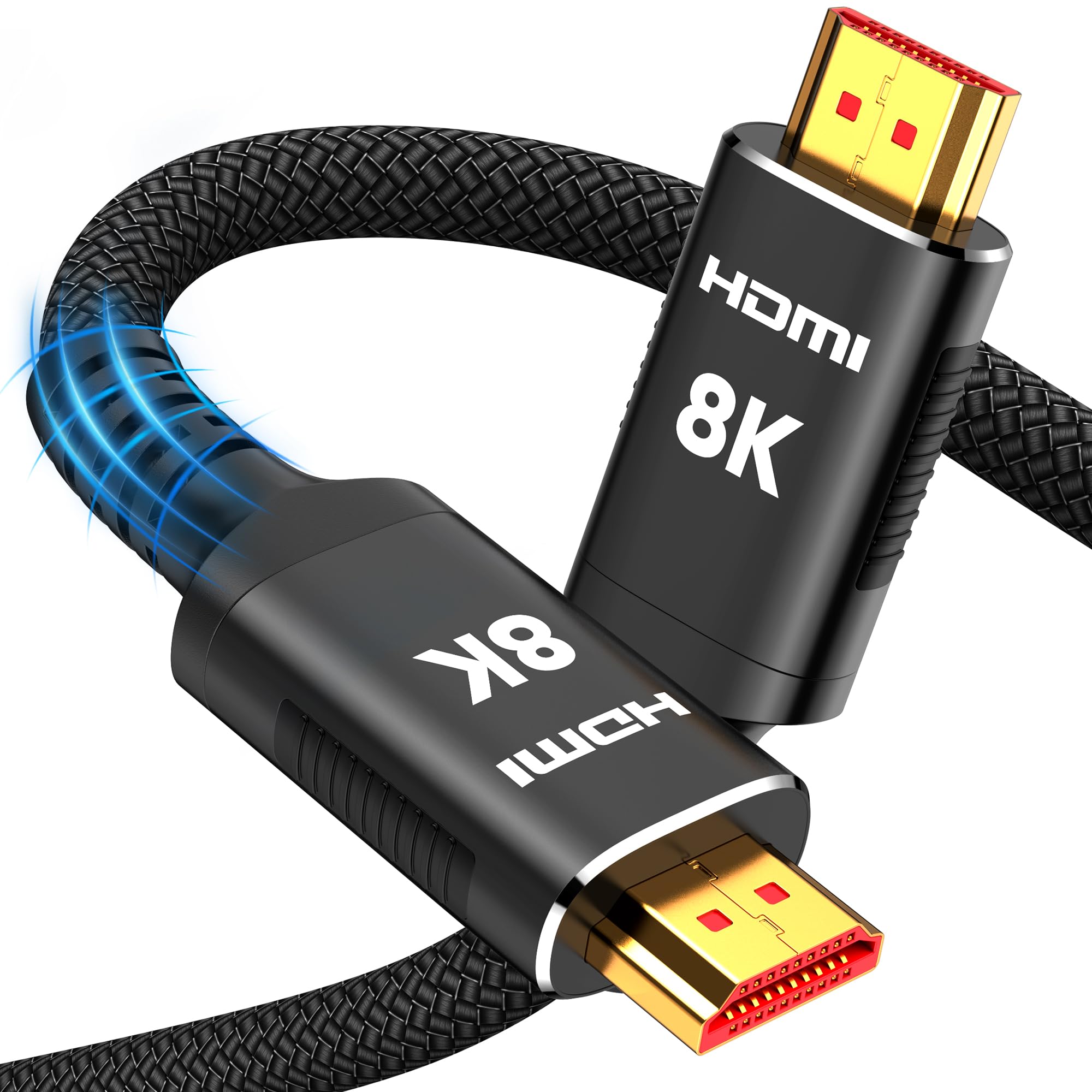 Snowkids 8K@60 HDMI Cable 2.1 1FT/0.3M, 48Gbps High Speed 4K120 144Hz HDMI Cord eARC RTX 3080 3090 HDR 4:4:4 DTS: X Compatible for PS5, PS4, UHD TV and PC