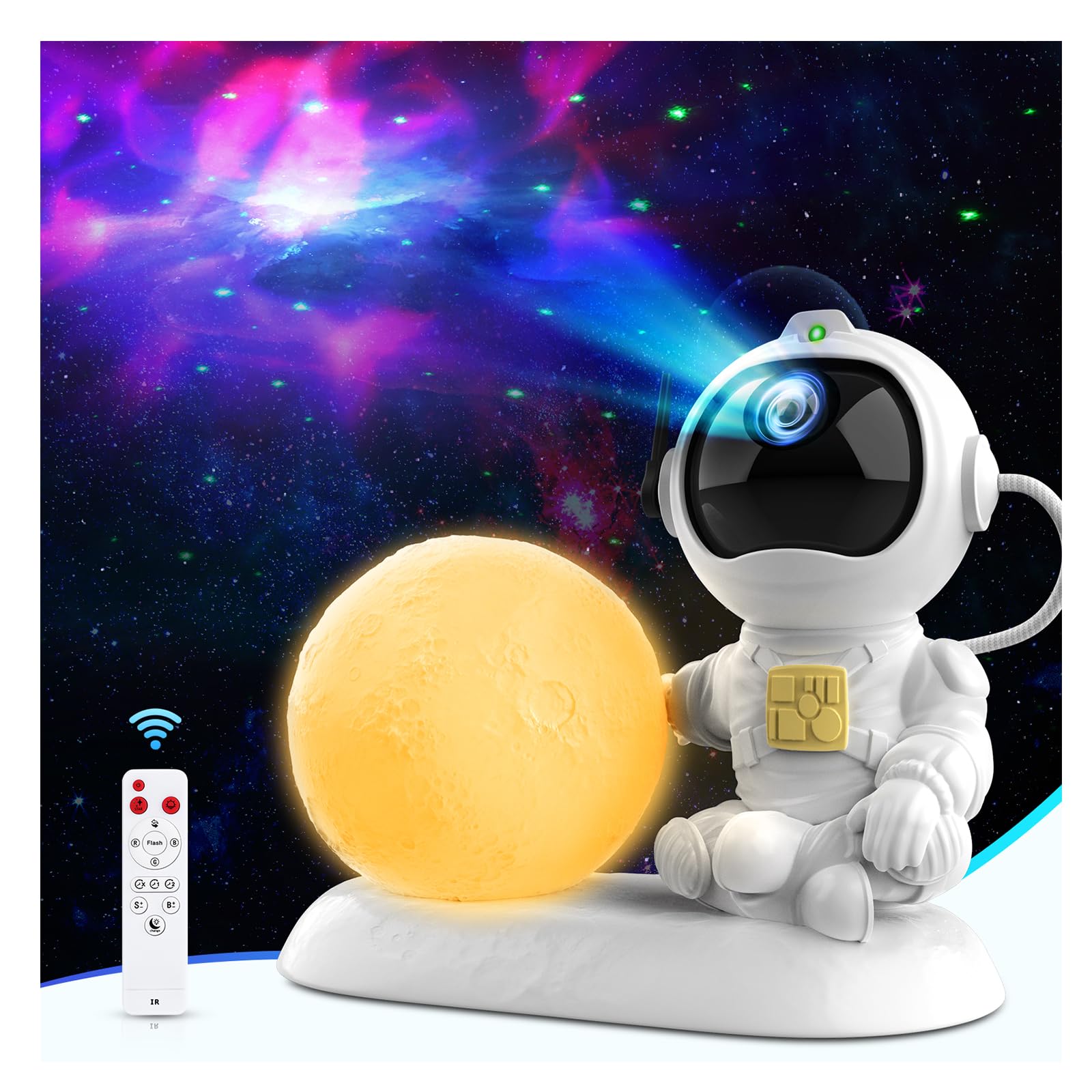 KaishengyuanStarry Sky Projector, Galaxy Projector with Bluetooth Speaker, Timer and Remote Control, Astronaut Projector Night Light for Children, Adults (K980)