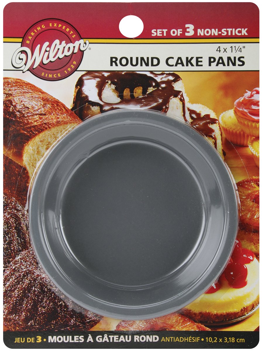 WiltonWilton Mini Round Cake Pans, STD, SilverWilton Non-Stick Mini Round Pan Set, 3-Piece, Steel