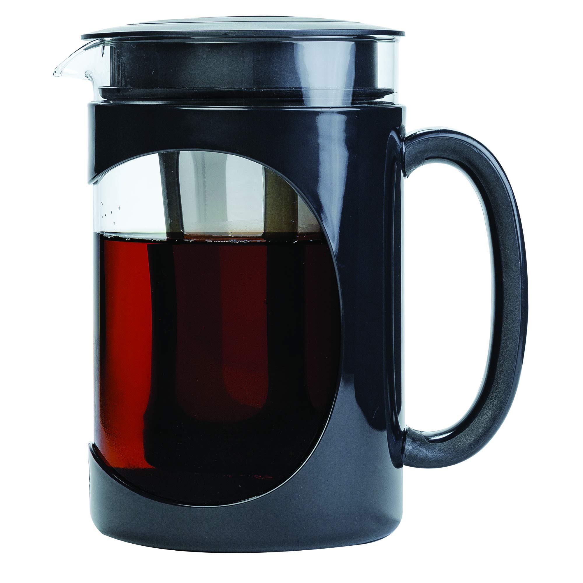 Primula Burke Deluxe Cold Brew Iced Coffee Maker, Comfort Grip Handle, Durable Glass Carafe, Removable Mesh Filter, Perfect 6 Cup Size, Dishwasher Safe, 1.6 Qt, Black