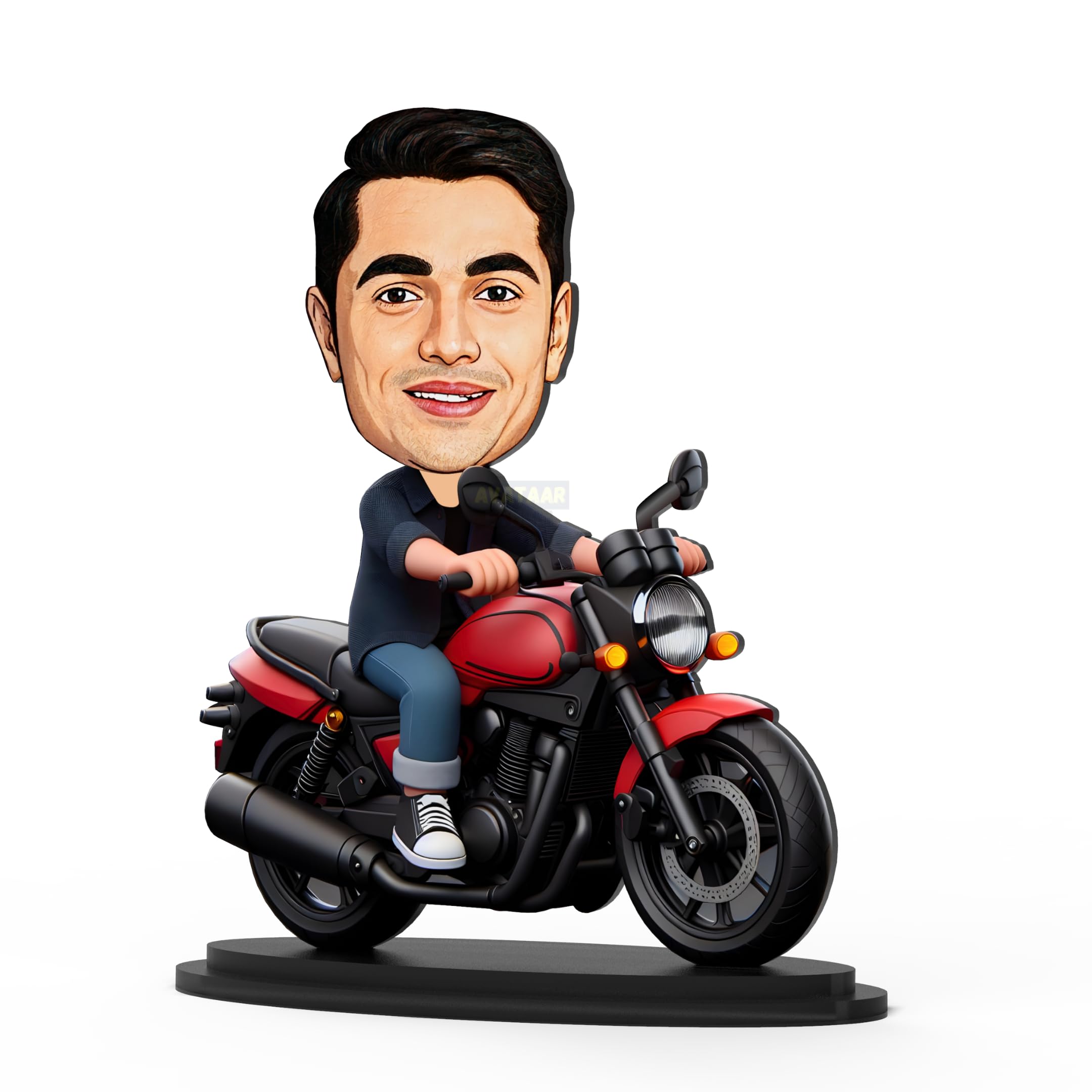 Avatar Studio Personalized Gift for Friends, Brother, BFF, Boyfriend, Father Character Caricature Photo Frame Unique Design Customized Gift for Friends & Family, Motorcycle Rider - 1 (STAND 10 INCHES)