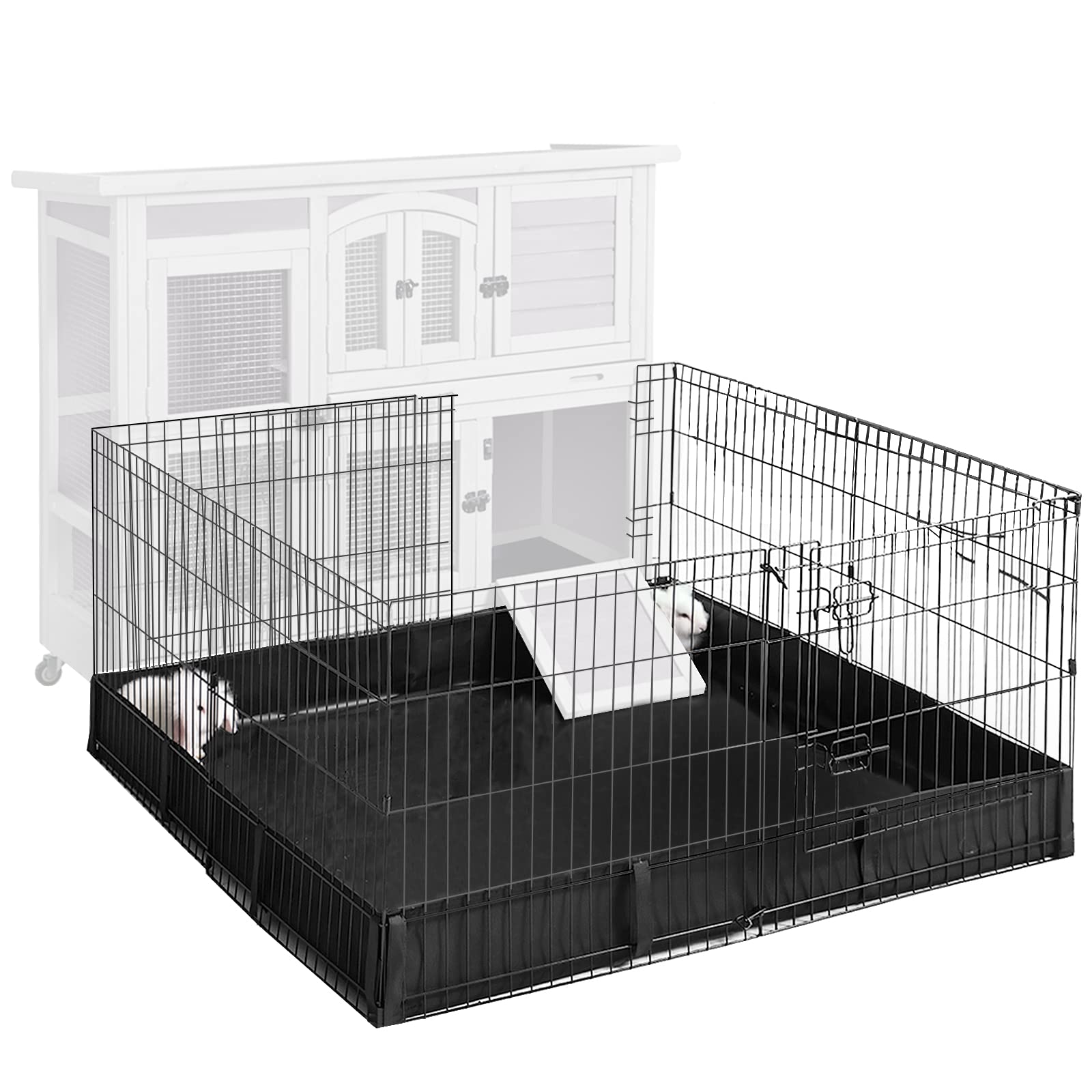 Aivituvin Pet Playpen Guinea Pig Cage Small Animal Rabbit Exercise Pen with Waterproof Floor Liner - Extension Playpen ONLY