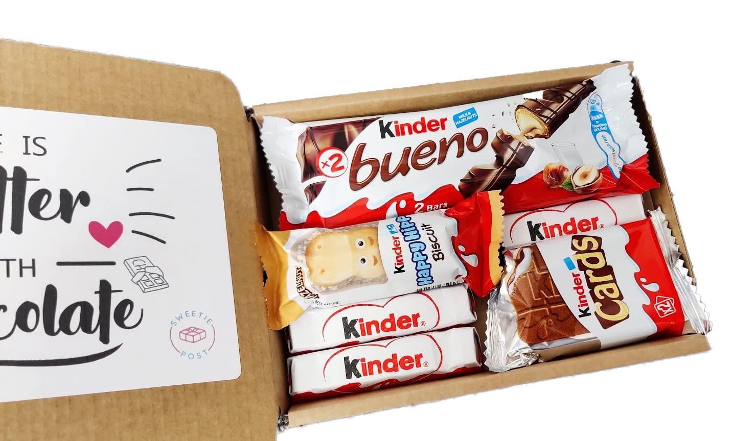 Kinder Treat Gift Box | Kinder Chocolate Gift Box | Kinder Well Done Letterbox | Kinder Chocolate Present | Kinder Bueno Hamper | Happy Hippo Kinder Cards Treat Gift for Kids Children