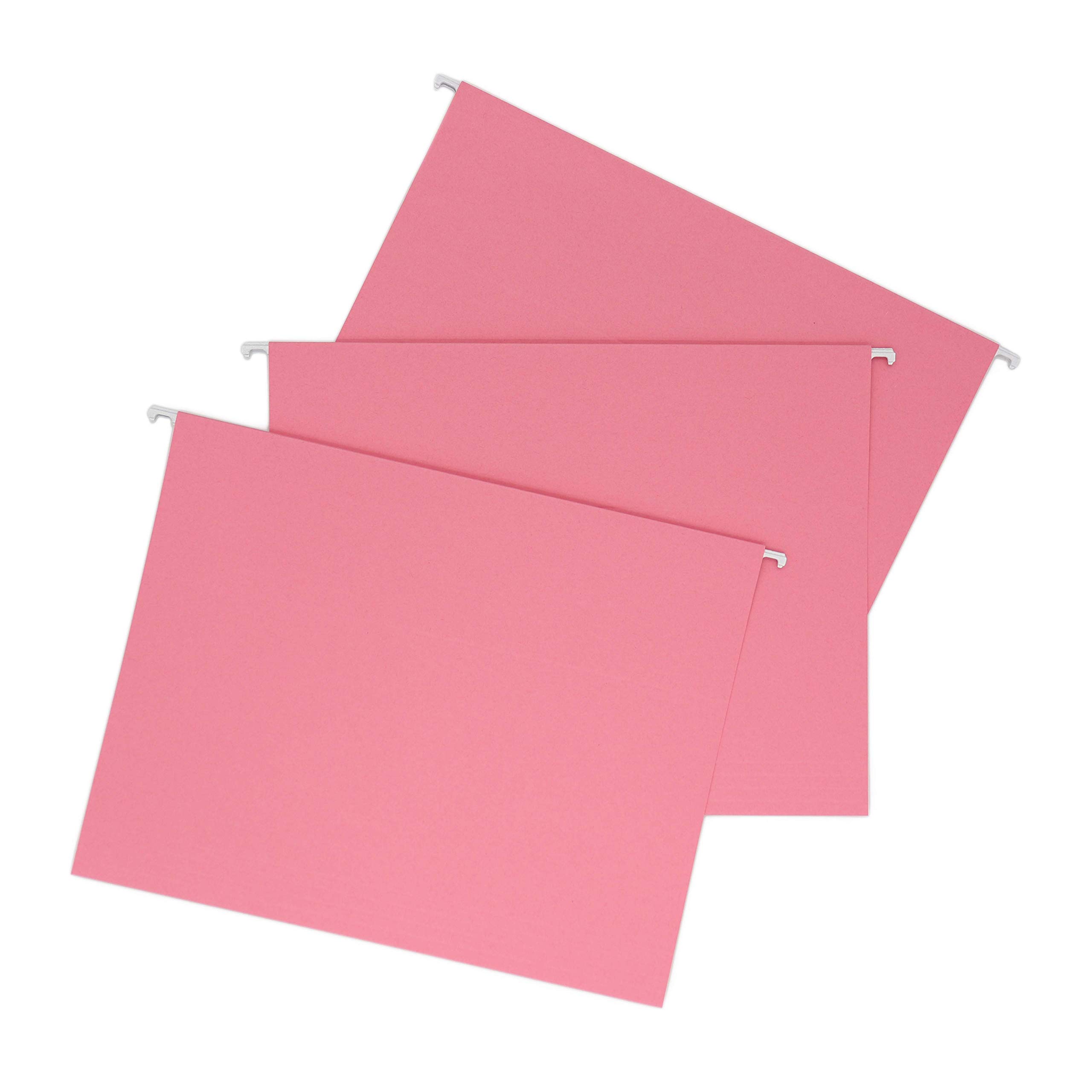 Smead Colored Hanging File Folder, Tabs Not Included, Letter Size, Pink, 25 per Box (64429)