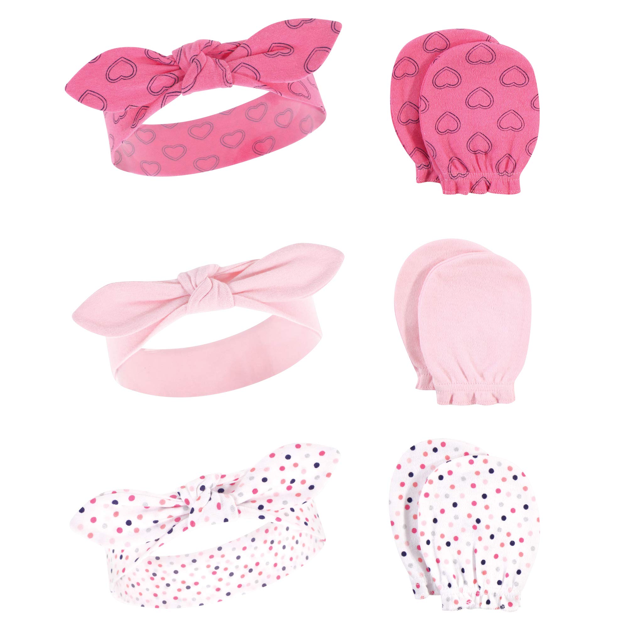 Hudson BabyBaby Girls' Cotton Headband and Scratch Mitten Set