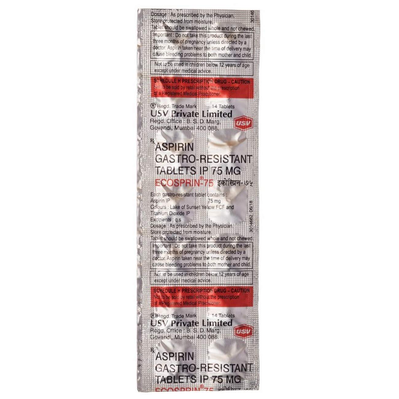 Ecosprin-75 - Strip of 14 Tablets