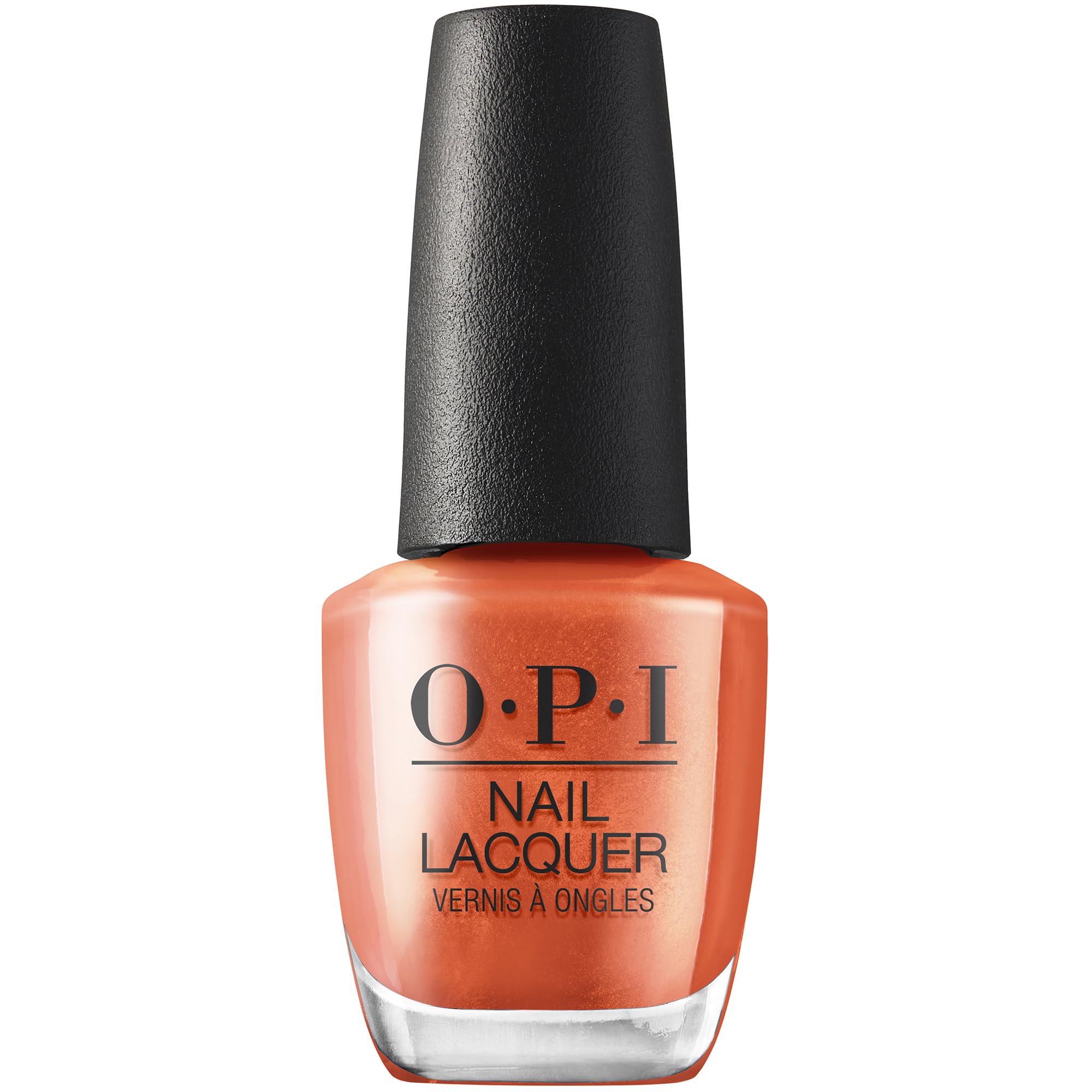 OPI Nail Lacquer, Orange Nail Polish, Up to 7 Days of Wear, Chip Resistant & Fast Drying, Fall '24, Metallic Mega Mix Collection, Liquid Fire, 0.5 fl oz