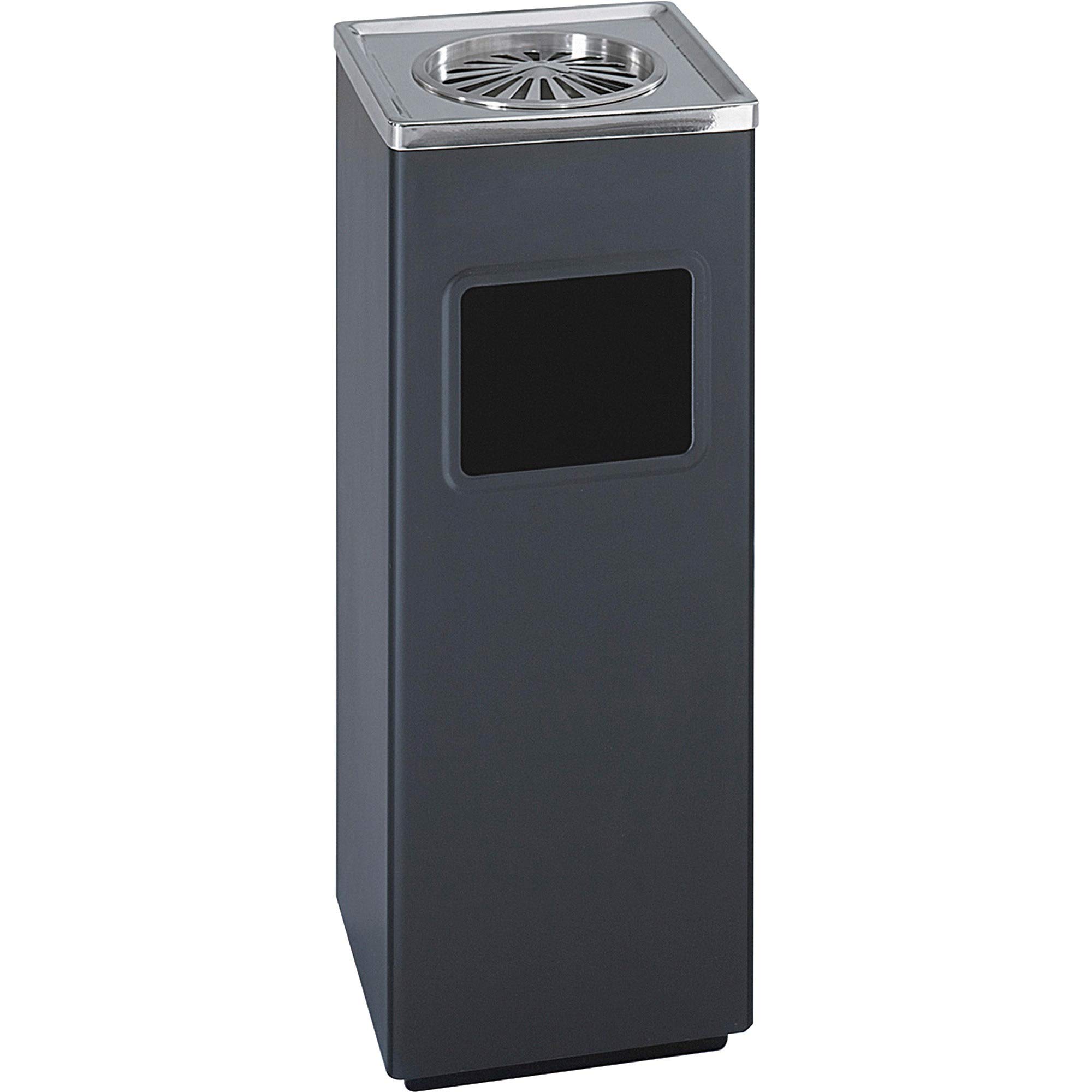 Safco Products 9696BL Square Ash And Trash Trash Can, Black