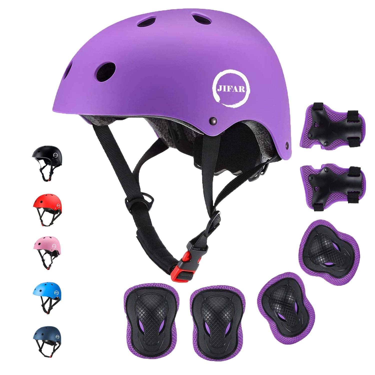 JIFAR Adjustable Helmet for Youth Kids Toddler Boys Girls,Protective Gear with Elbow Knee Wrist Pads for Multi-Sports Skateboarding Bike Riding Hiking Scooter Inline skatings Longboard