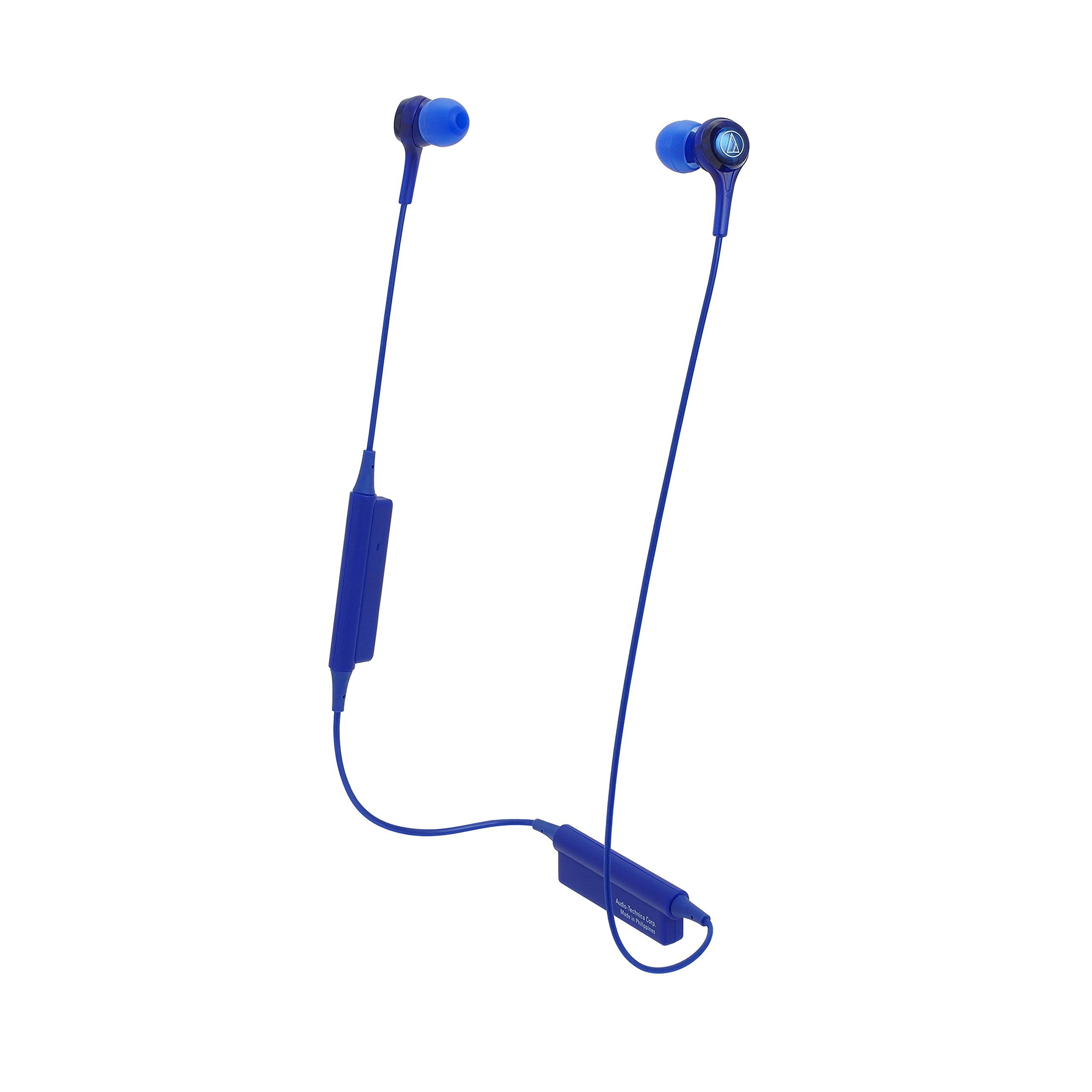 Audio-Technica ATH-CK200BT Bluetooth Wireless In-Ear Headphones with In-Line Mic & Control, Blue