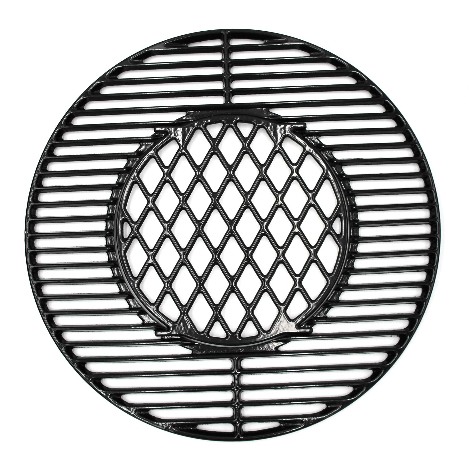 Hongso8835 21.5 Inch Non-Stick Polished Porcelain Coated Grill Grates for Weber Original Kettle Premium 22 Inch Charcoal Grill, 22" Weber Performer Premium, Deluxe Charcoal Grill, 22'' Smokers