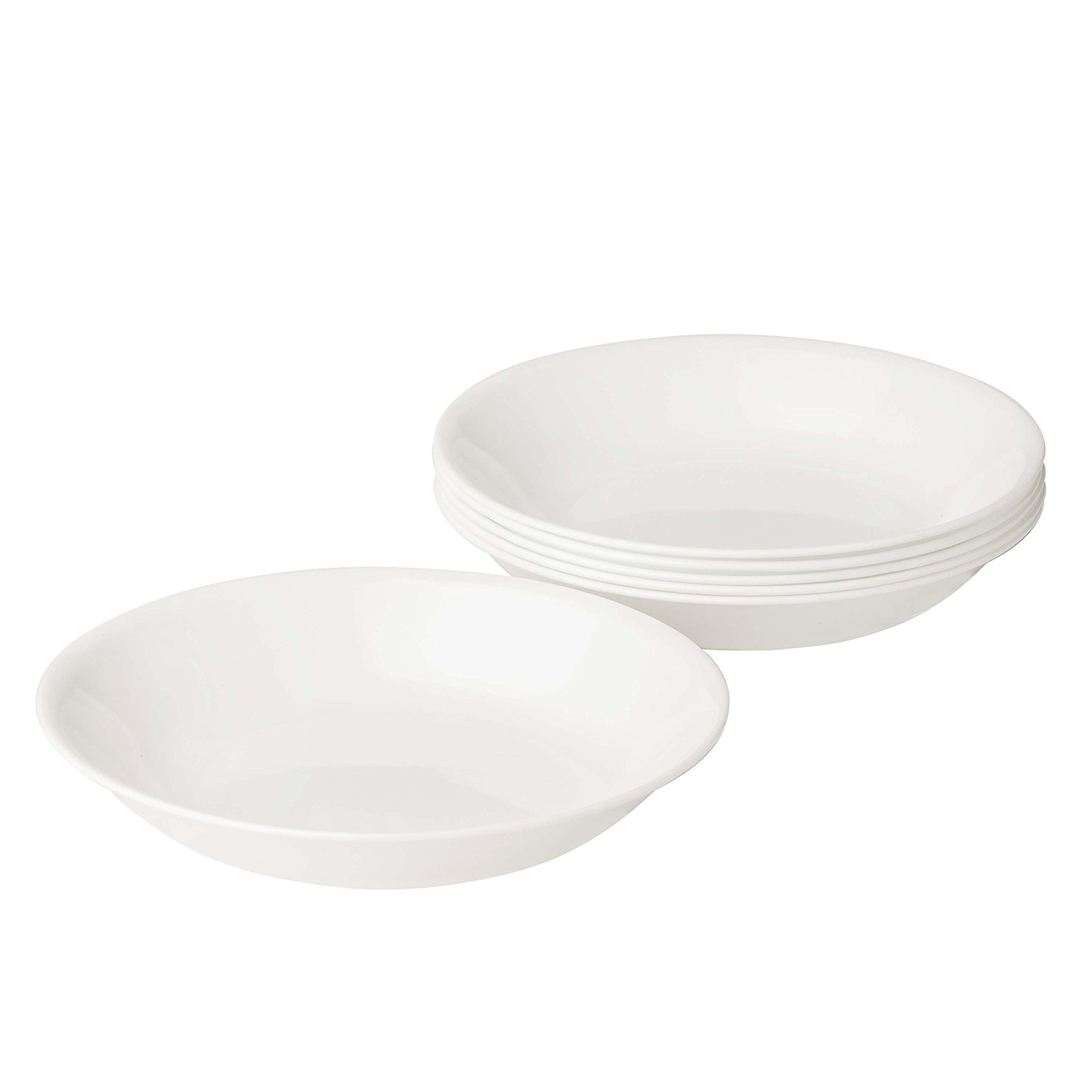 Corelle3140 Vitrelle Glass Winter Frost Pasta Bowl, White, 20 oz, Pack of 6