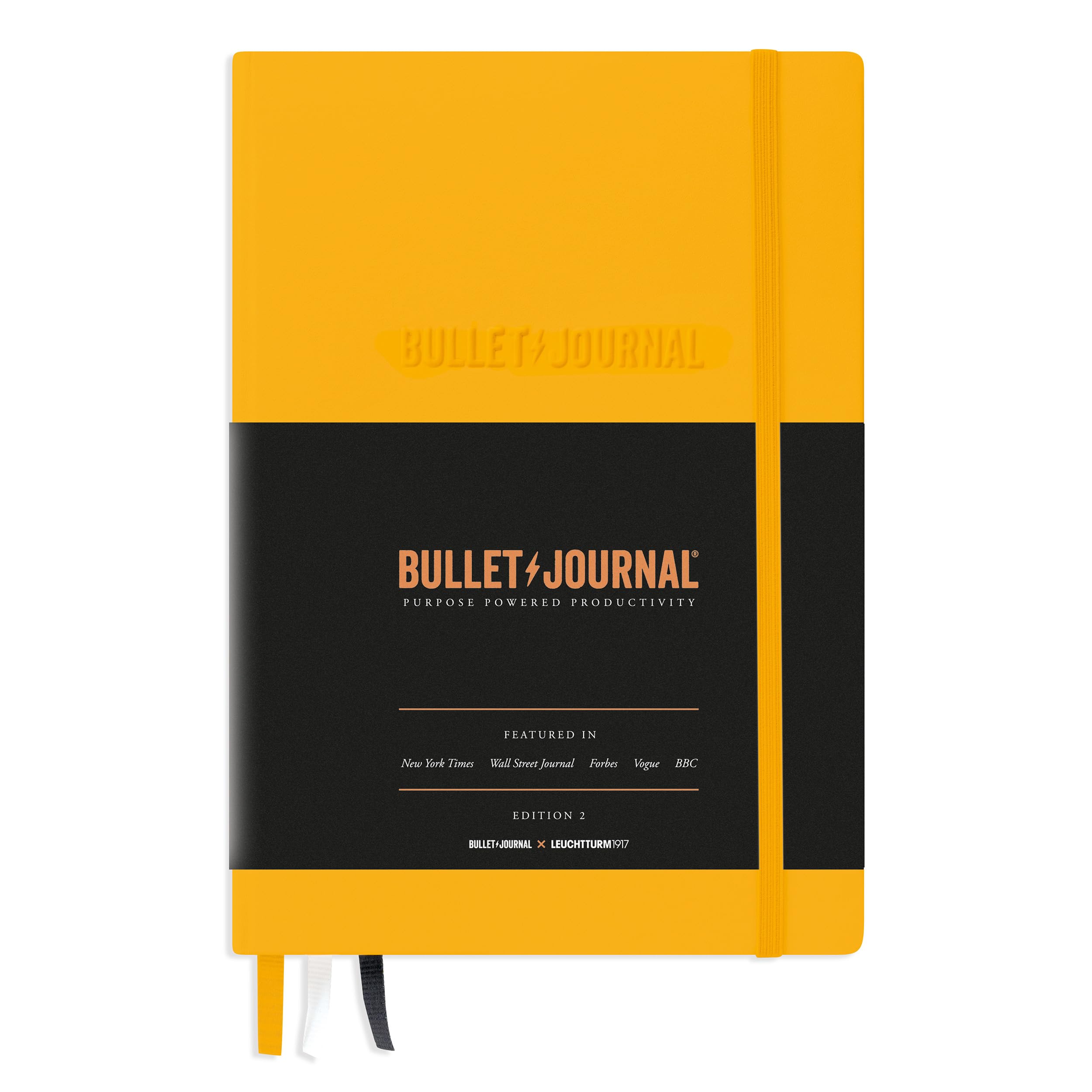 Leuchtturm1917363572 Bullet Journal - Edition 2, Notebook Medium (A5), Hardcover, 206 Numbered Pages, 120 g/m² Paper, Dotted, Yellow24