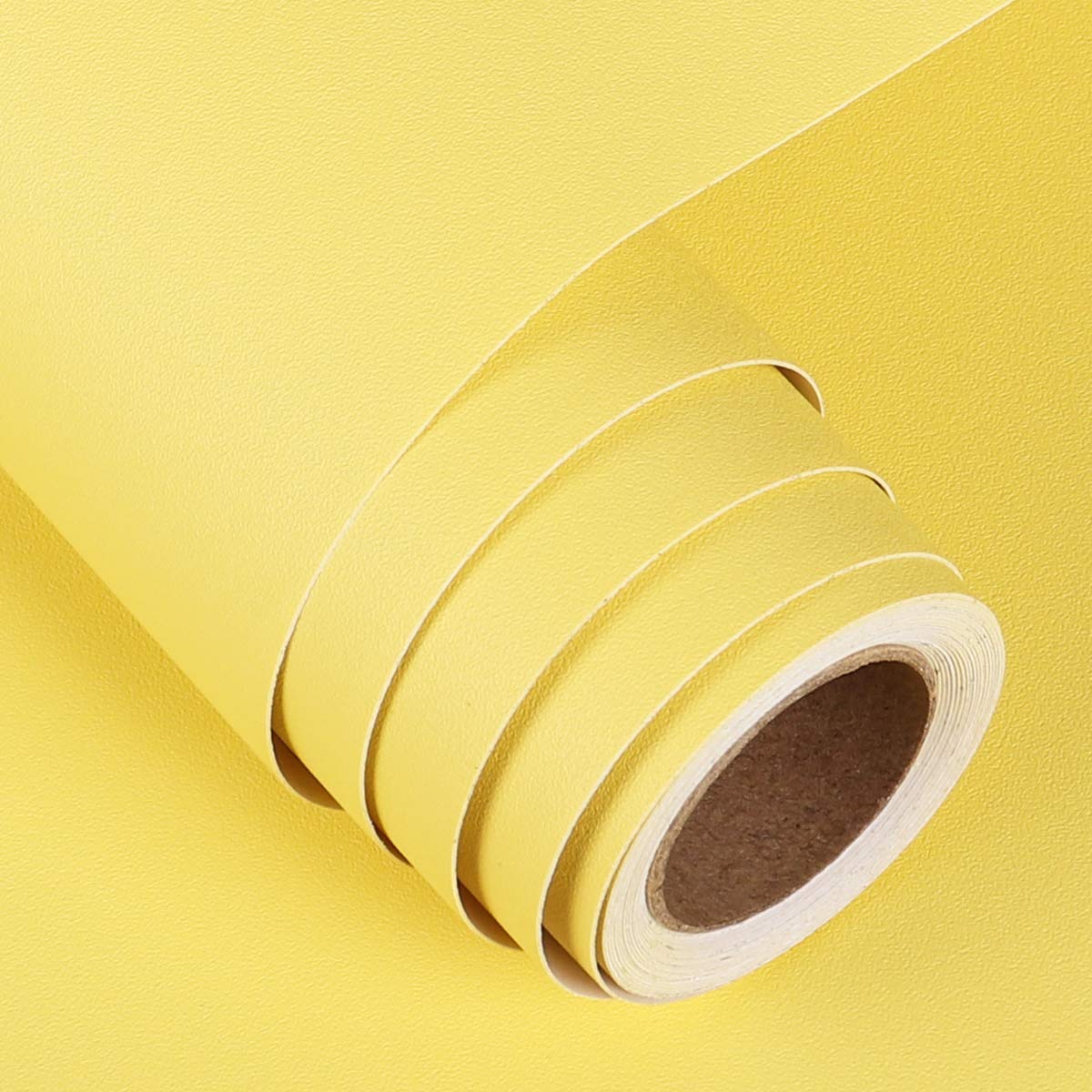 FunStick Lemon Yellow Wallpaper Peel and Stick Yellow Wallpaper Stick and Peel Matte Yellow Contact Paper for Cabinets Waterproof Self Adhesive Yellow Wall Paper Roll for Room Walls Desk 15.8"x78.8"