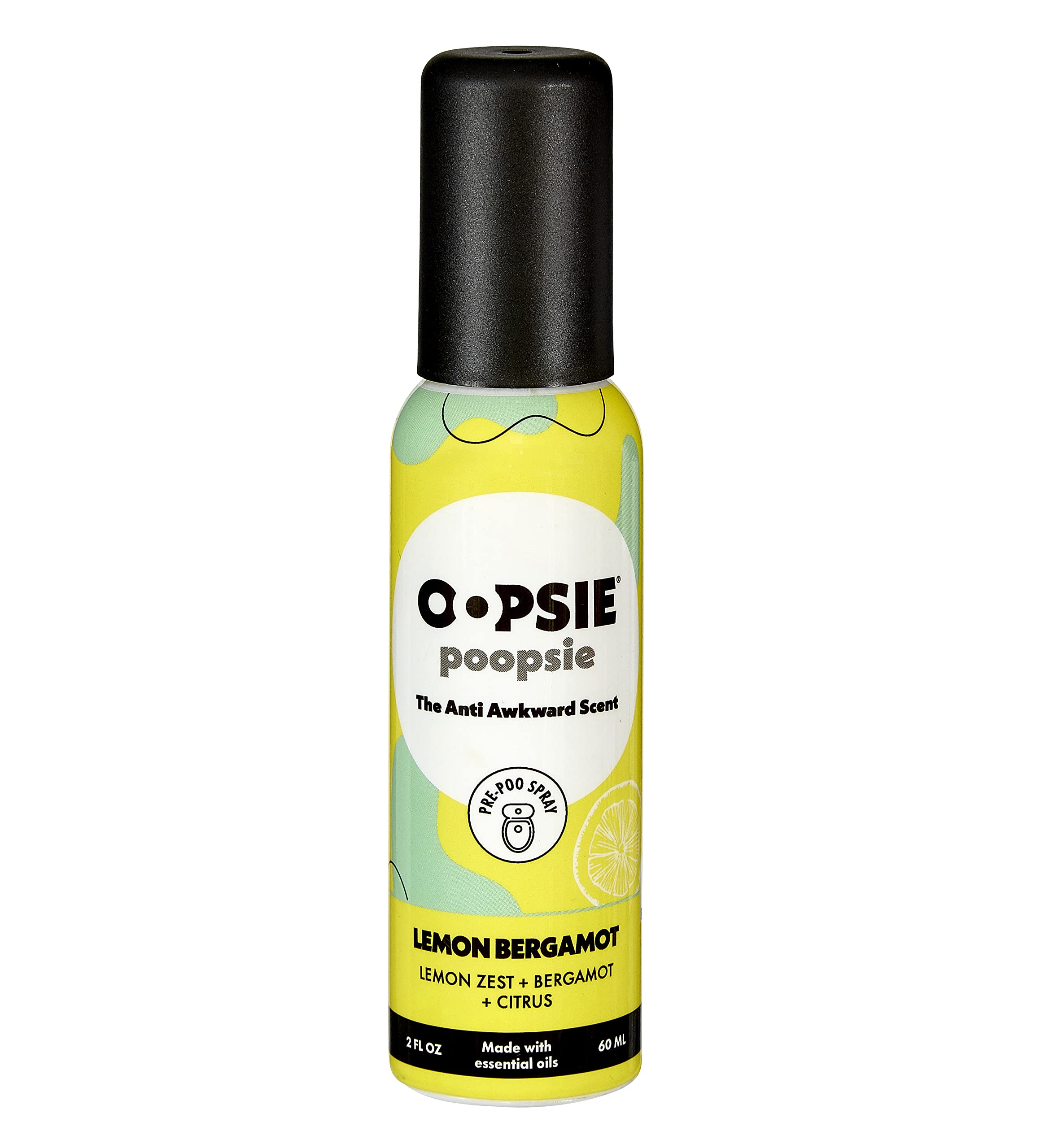 OOPSIE POOPSIEPre GO toilet spray, discreet & portable original odor deodorizer scents. Perfect for purses, pockets and backpacks. Pre-poo spray to use on the go 2 Oz bottle Lemon Bergamot