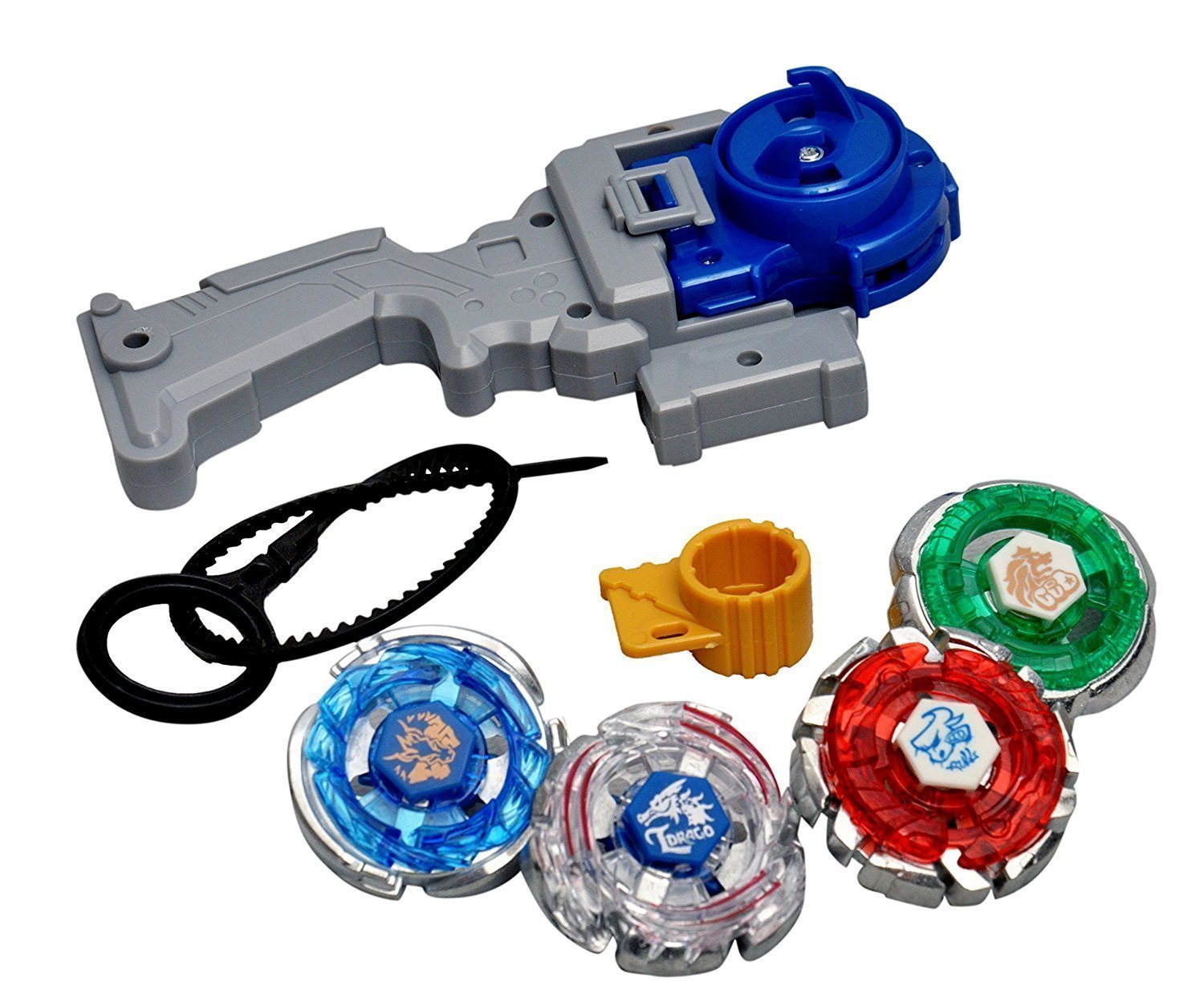 KHAMKARI TOY® 4D Metal Fusion Beyblades,System beyblades, 3 in 1 beyblades Metal Fighter, Fighters Fury with Metal Fight Ring and Handle Launcher Toy (Grey Color Beyblades)