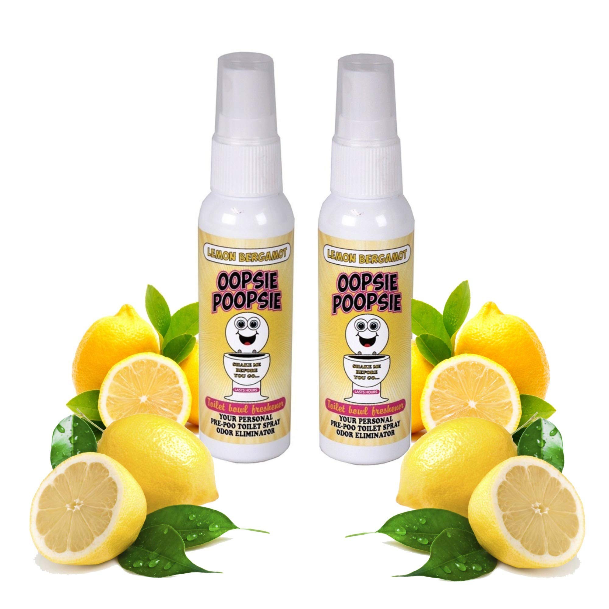 Oopsie Poopsie Pre GO toilet spray, discreet & portable original odor deodorizer scents. Perfect for purses, pockets and backpacks. Pre-poo spray to use on the go 2 Oz bottle Lemon Bergamont 2 pack