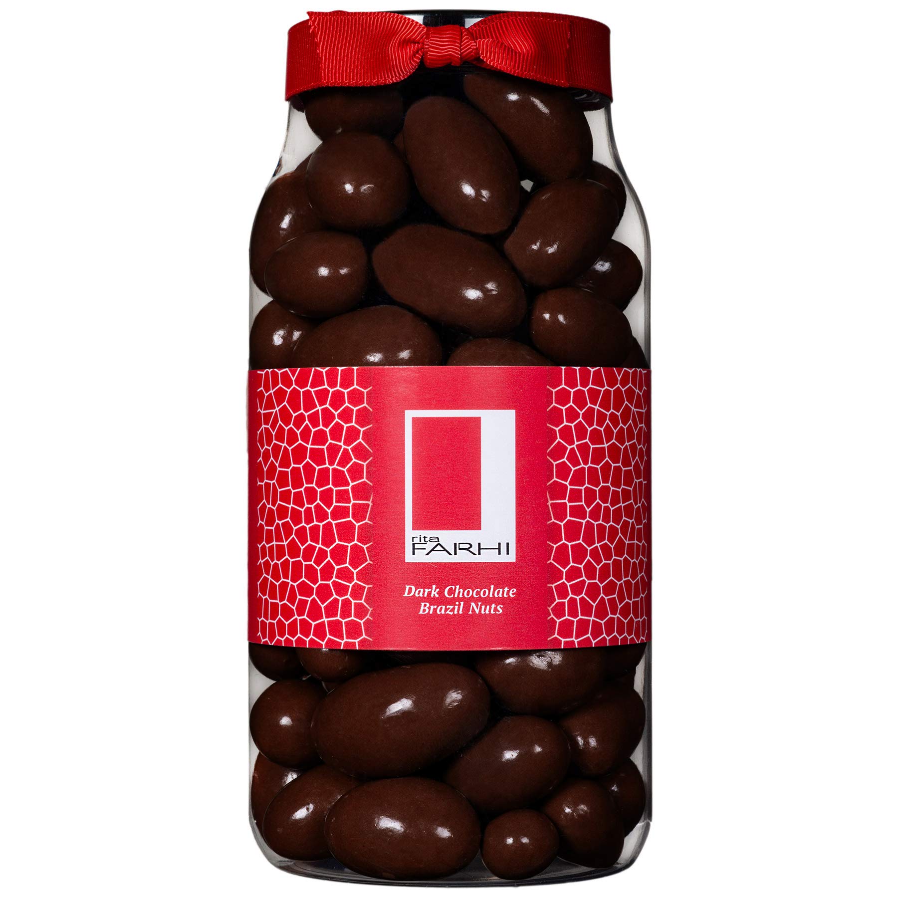 Rita Farhi Dark Chocolate Coated Brazil Nuts in a Gift Jar | Vegetarian Friendly Luxury Chocolate Gift | Chocolate Covered Nuts | Palm Oil Free 740 g