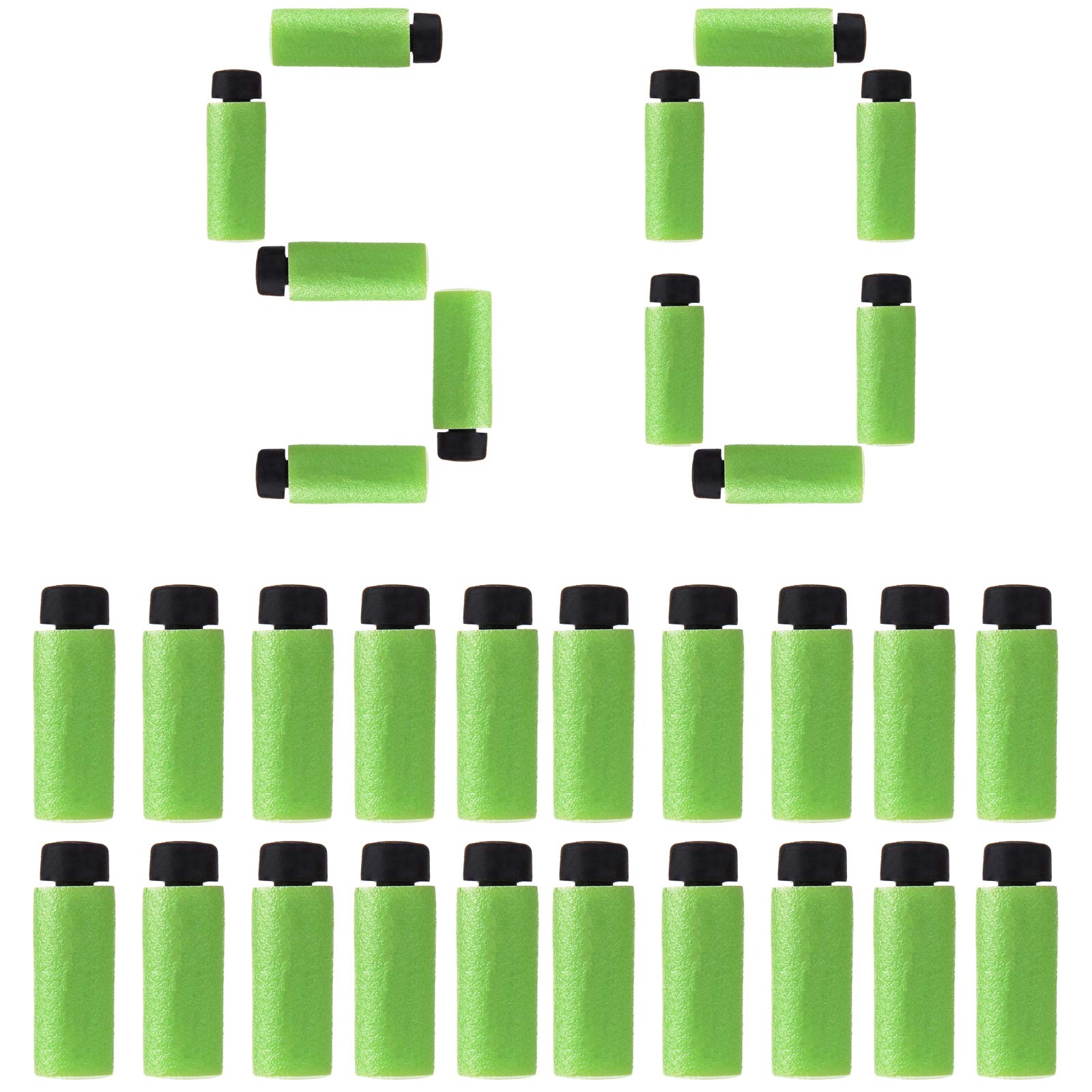 WORKER 50PCS Stefan 36mm Short Darts for Modified Nerf Toy Color (Green Black)